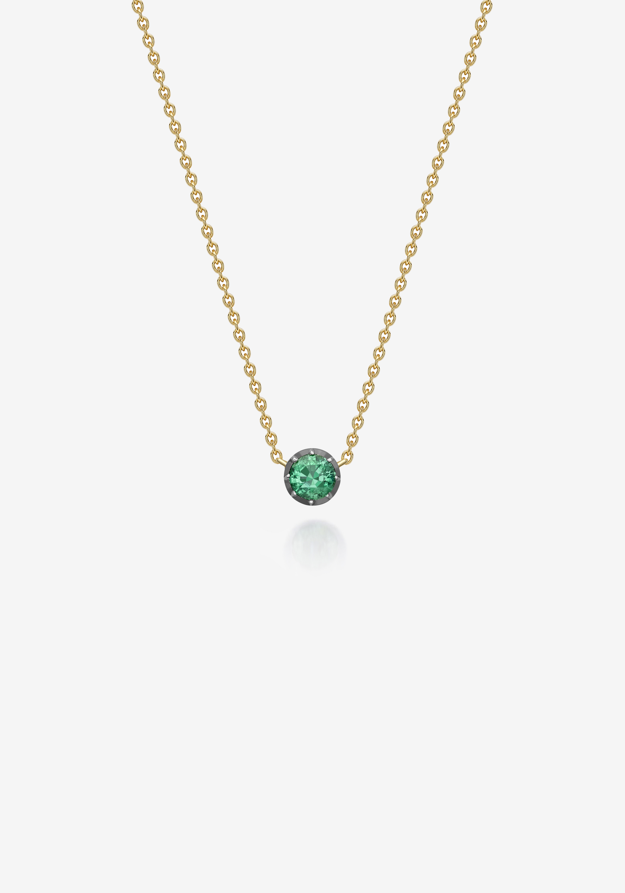 Necklace - Cut-Down Emerald 0.50ct BWG on Fine Chain