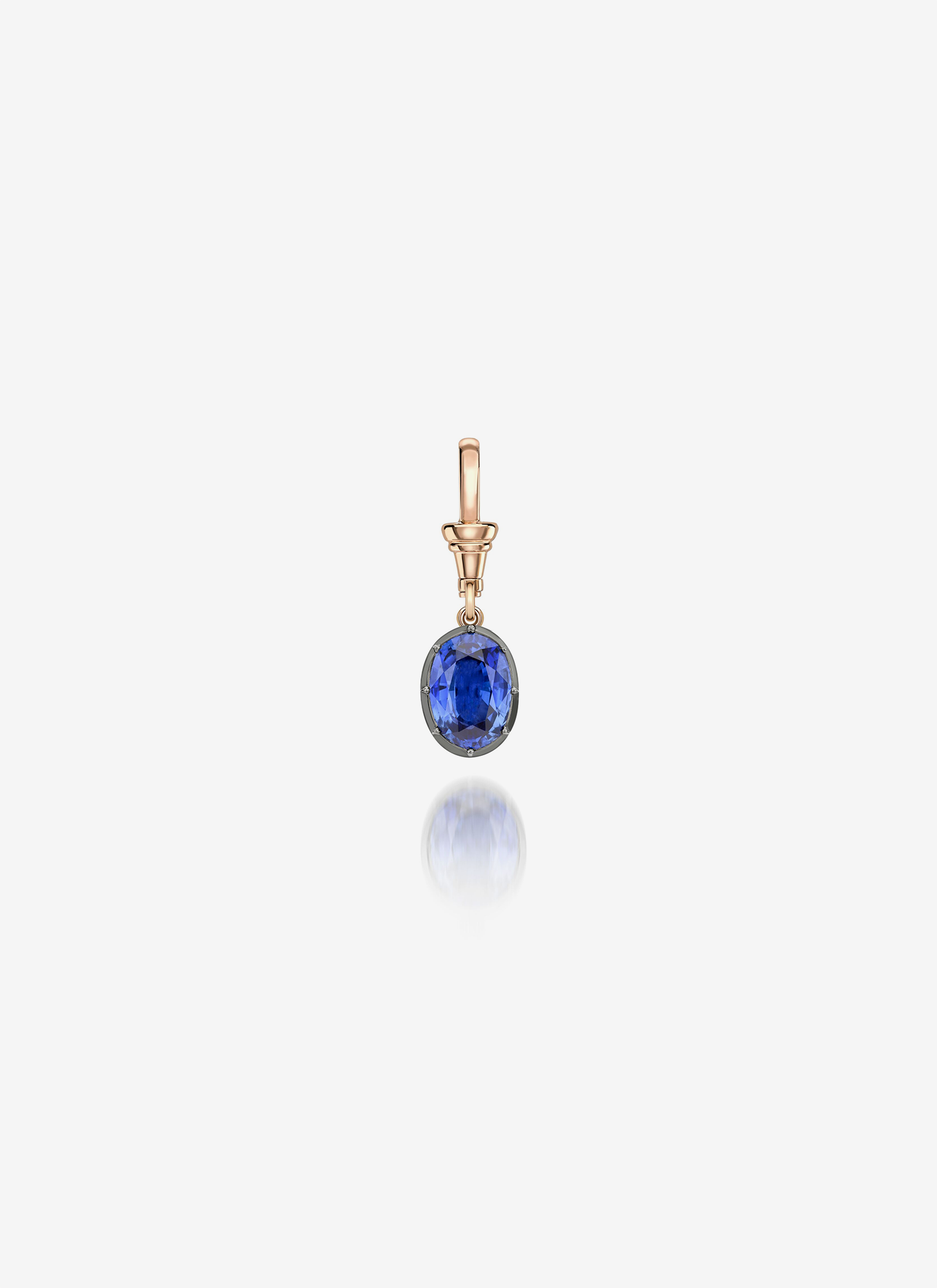 Ball n Chain Pendant - Sapphire Oval Shaped 4.53ct