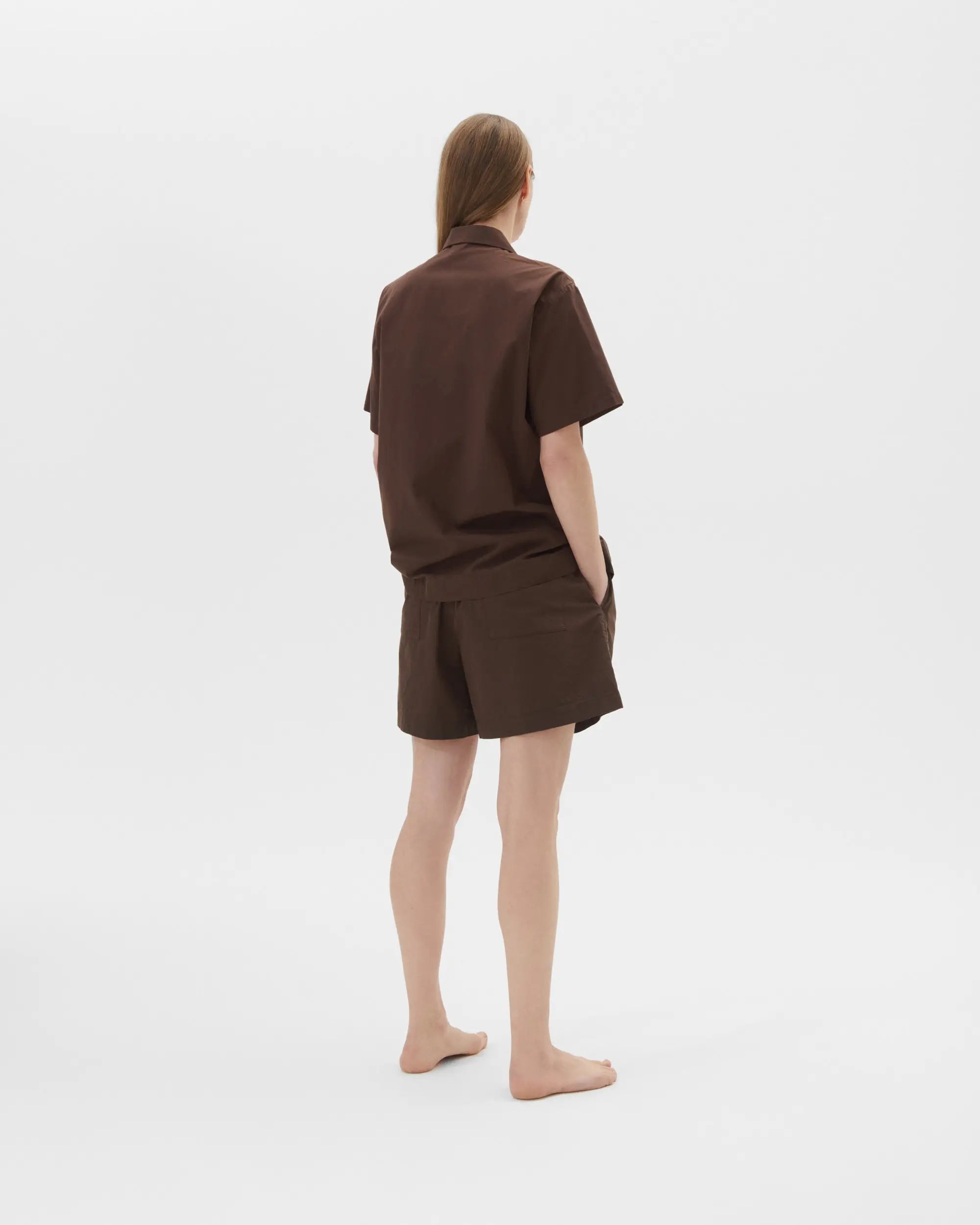 Poplin Sleep Shorts - Coffee