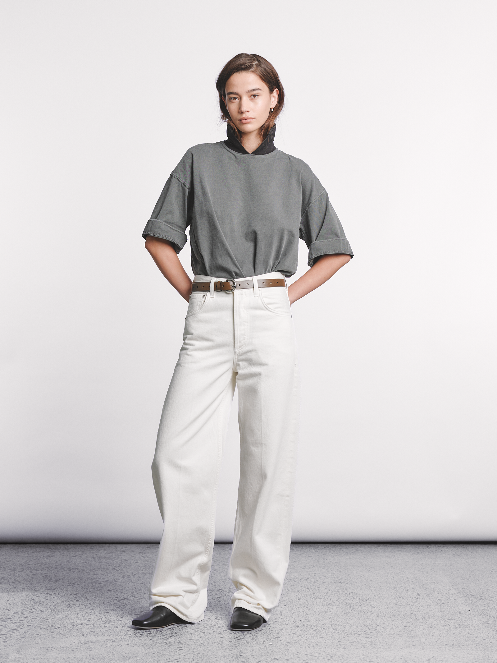 Ayla Baggy Jean in Pashmina (Off White)