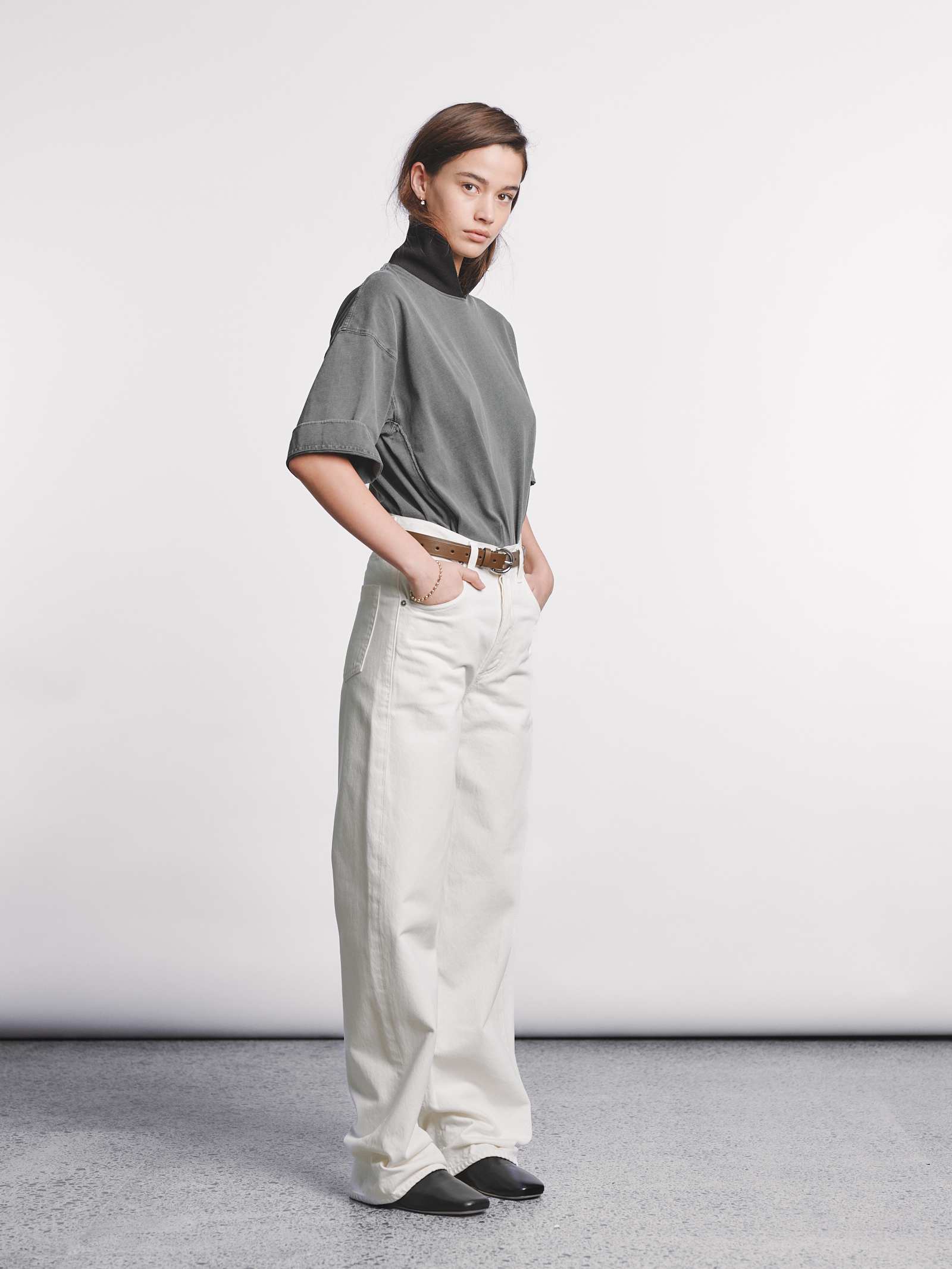 Ayla Baggy Jean in Pashmina (Off White)