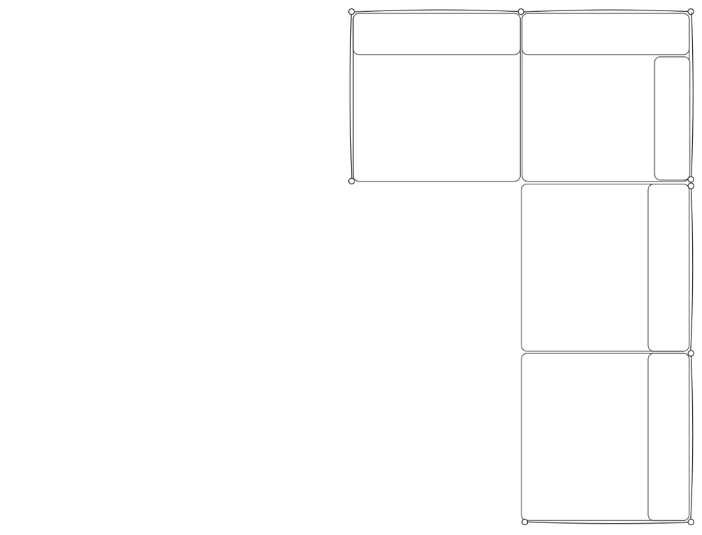 2 Seater Corner Right / Black / Nautico Naturale by Westbury plan