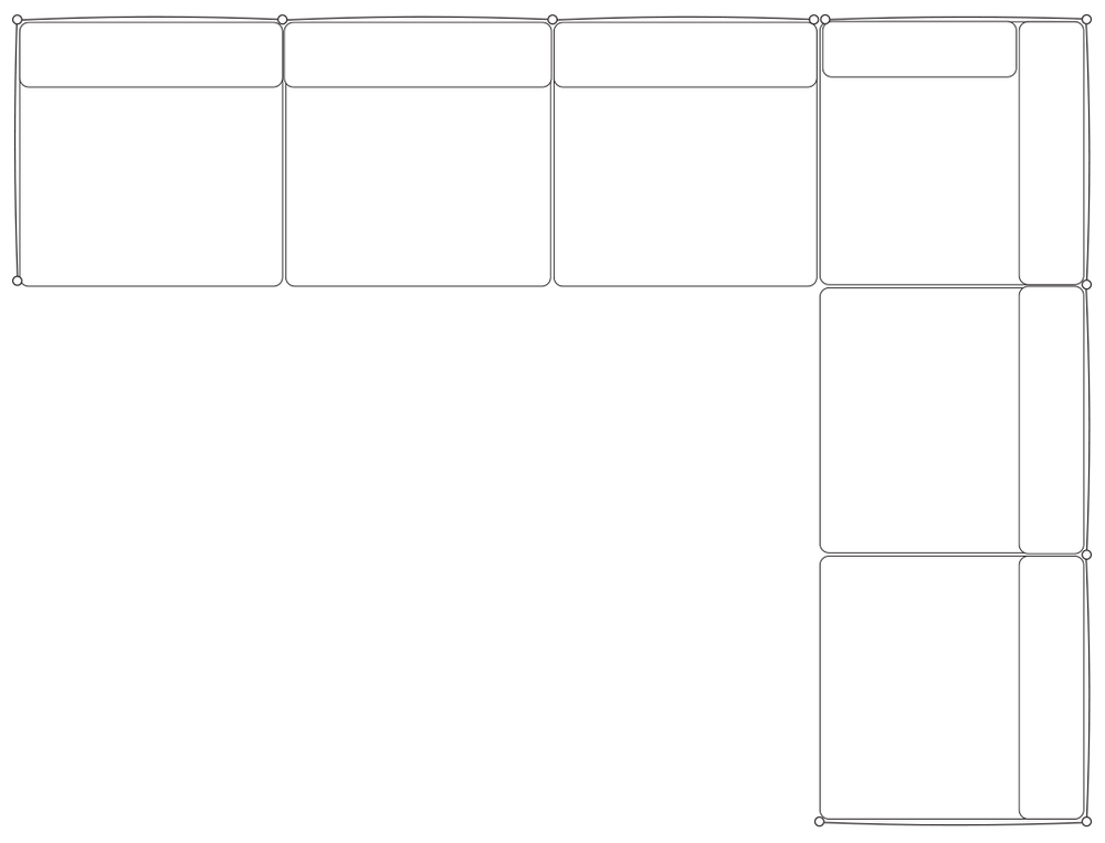 3 Seater Corner Right / Black / Nautico Naturale by Westbury plan