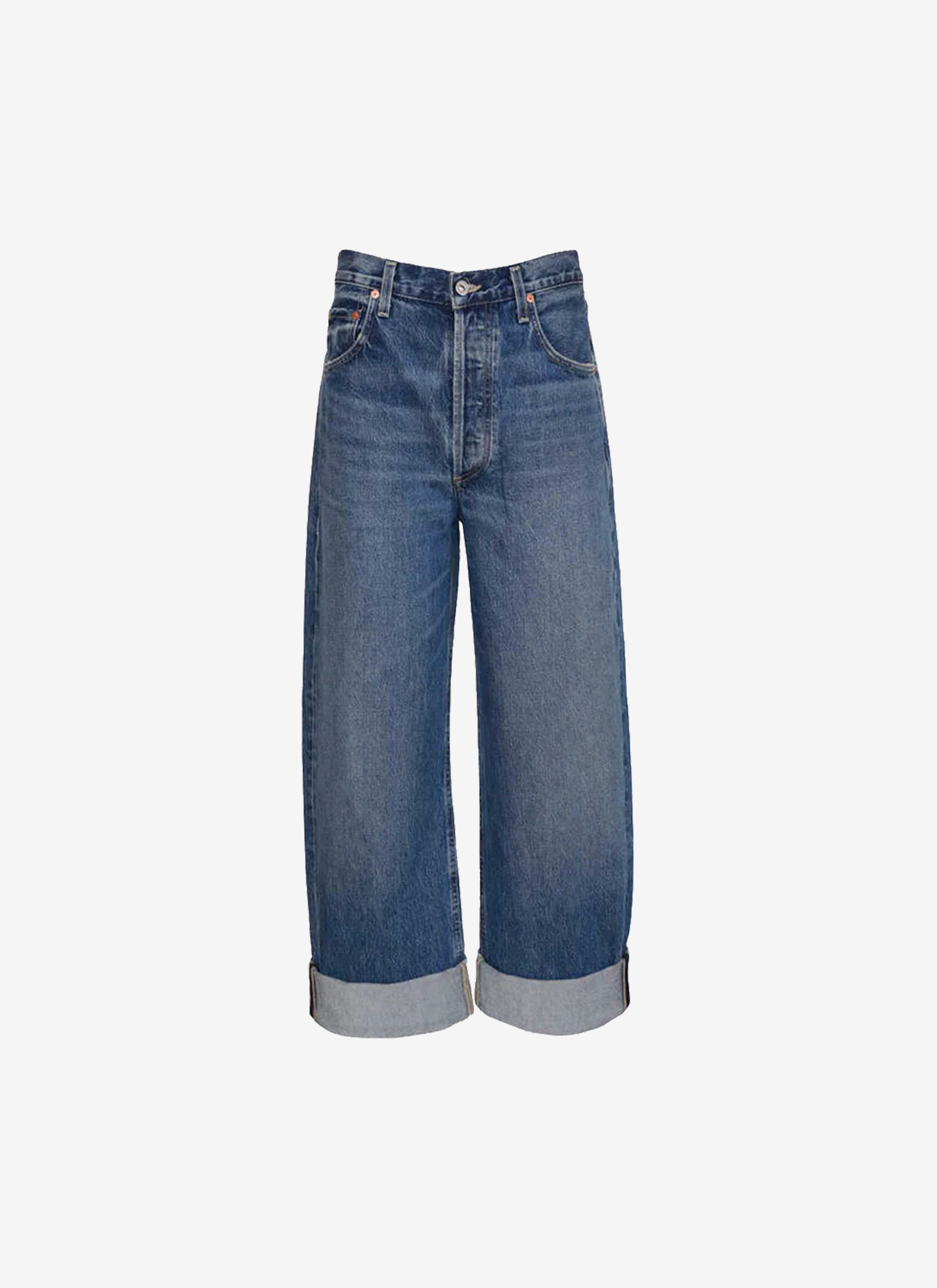 Ayla Baggy Jean in Brielle (Mid-Blue)