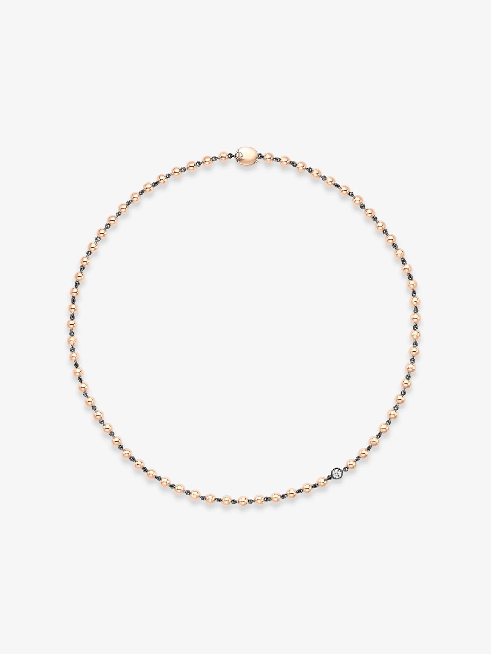 Ball n Chain - 18" Rose Gold Necklace with 0.25ct Diamond