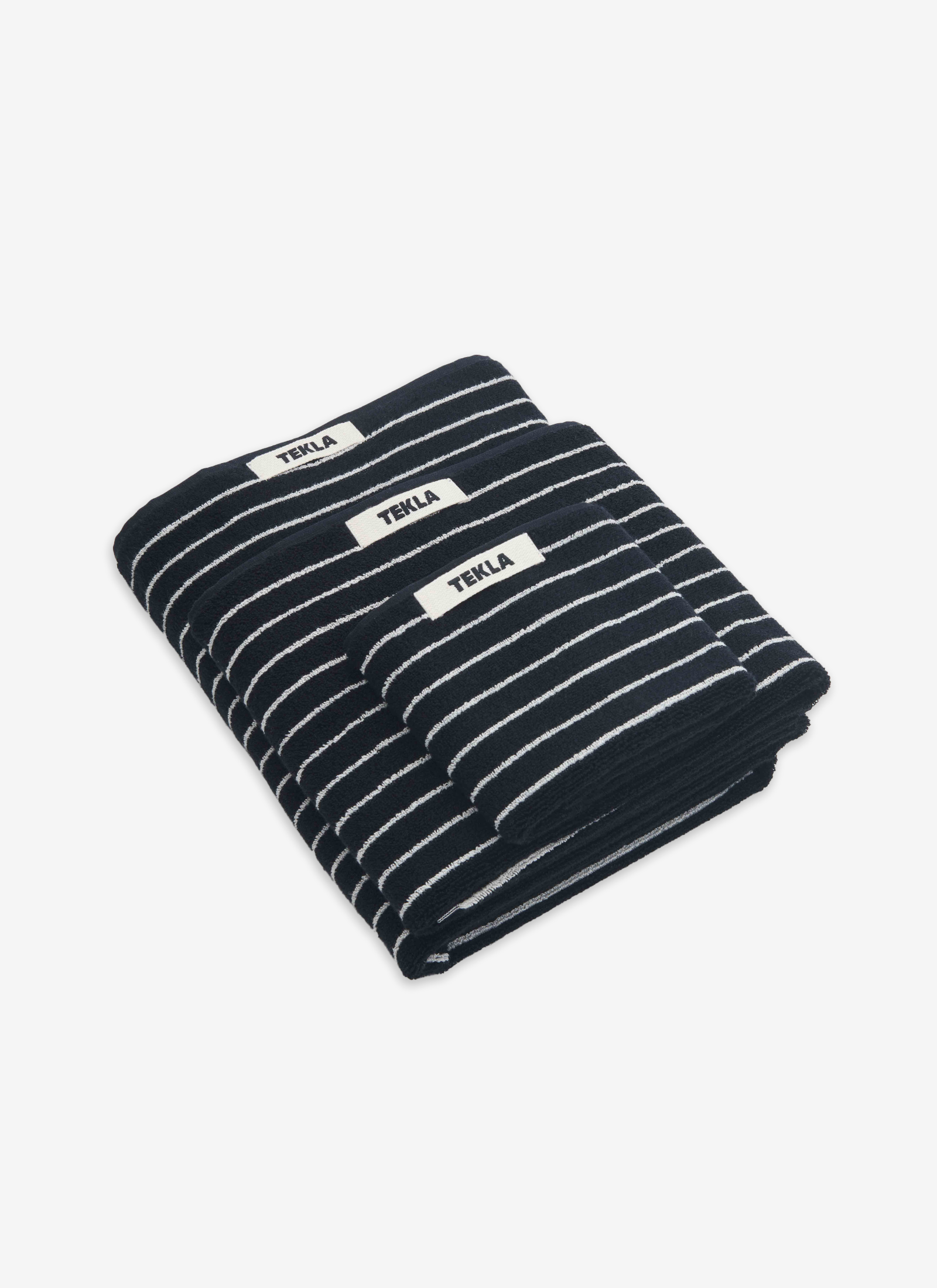 Organic Cotton Towels - Black and White Stripes