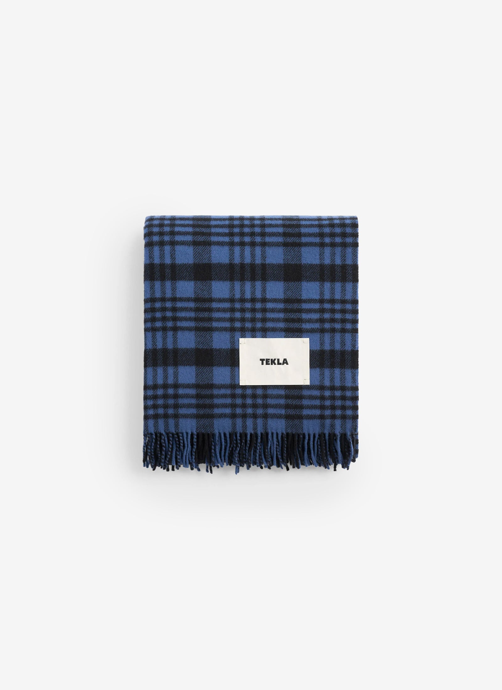 Lambswool Blanket - Blue Plaid