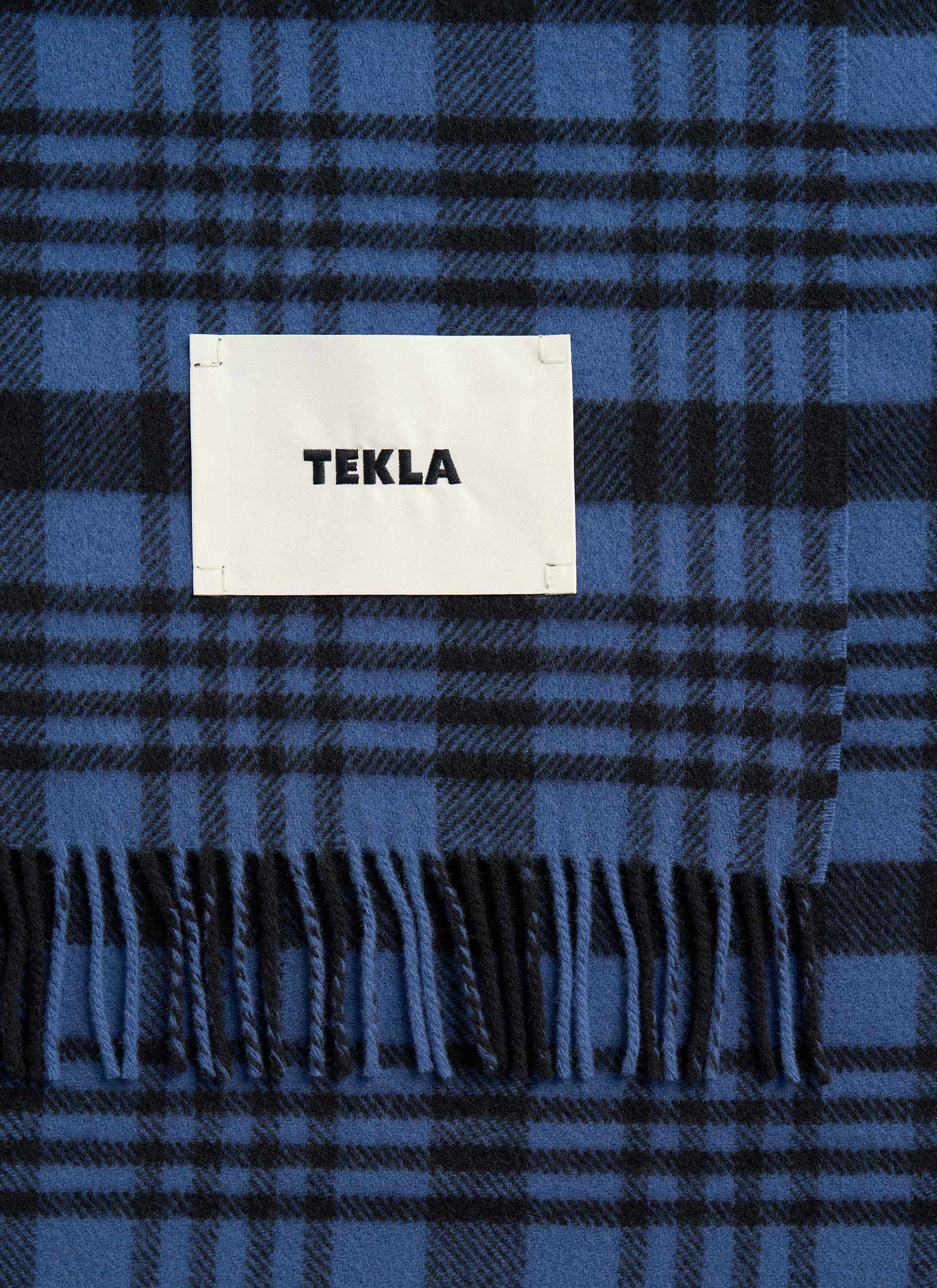 Lambswool Blanket - Blue Plaid