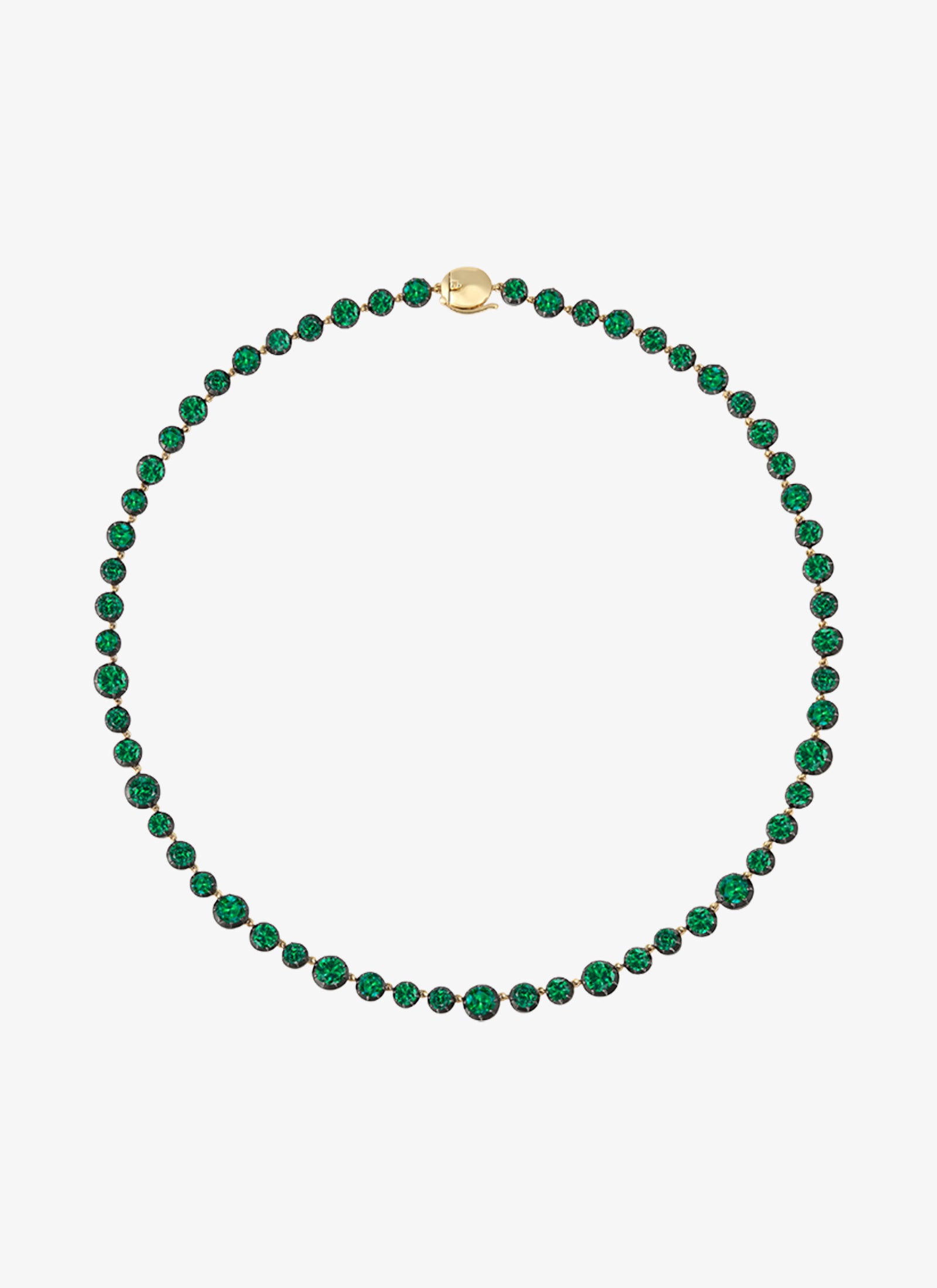Necklace - Emerald Button Back