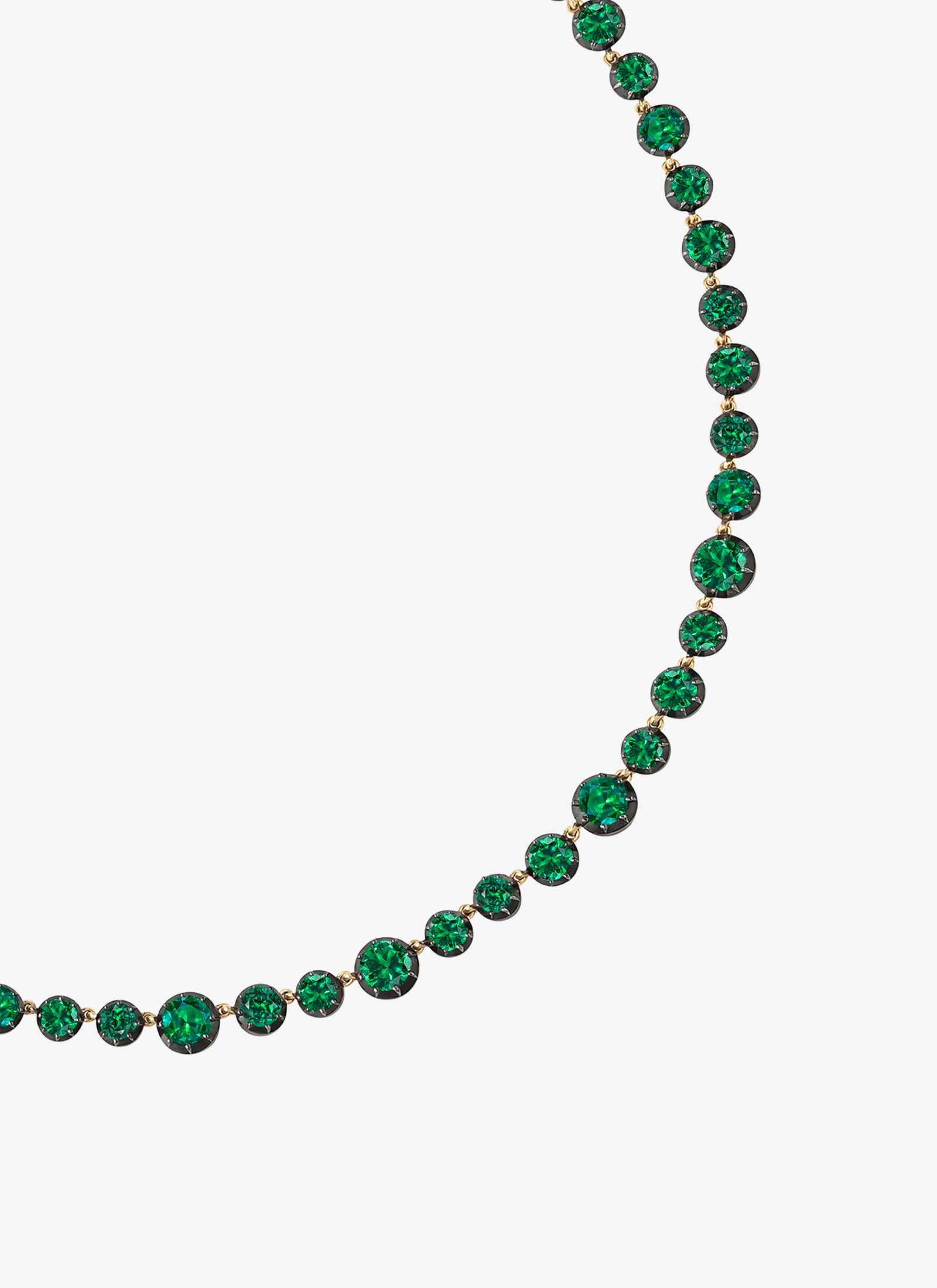Necklace - Emerald Button Back