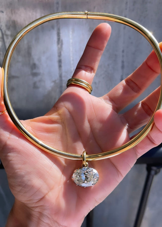 Oval Diamond Torque Necklace