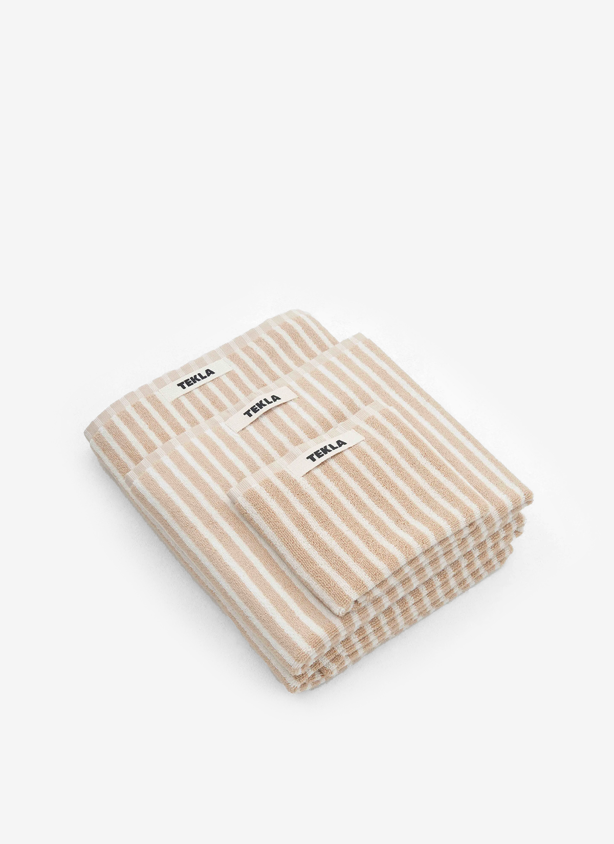 Organic Cotton Towels - Ivory/Sienna Stripes