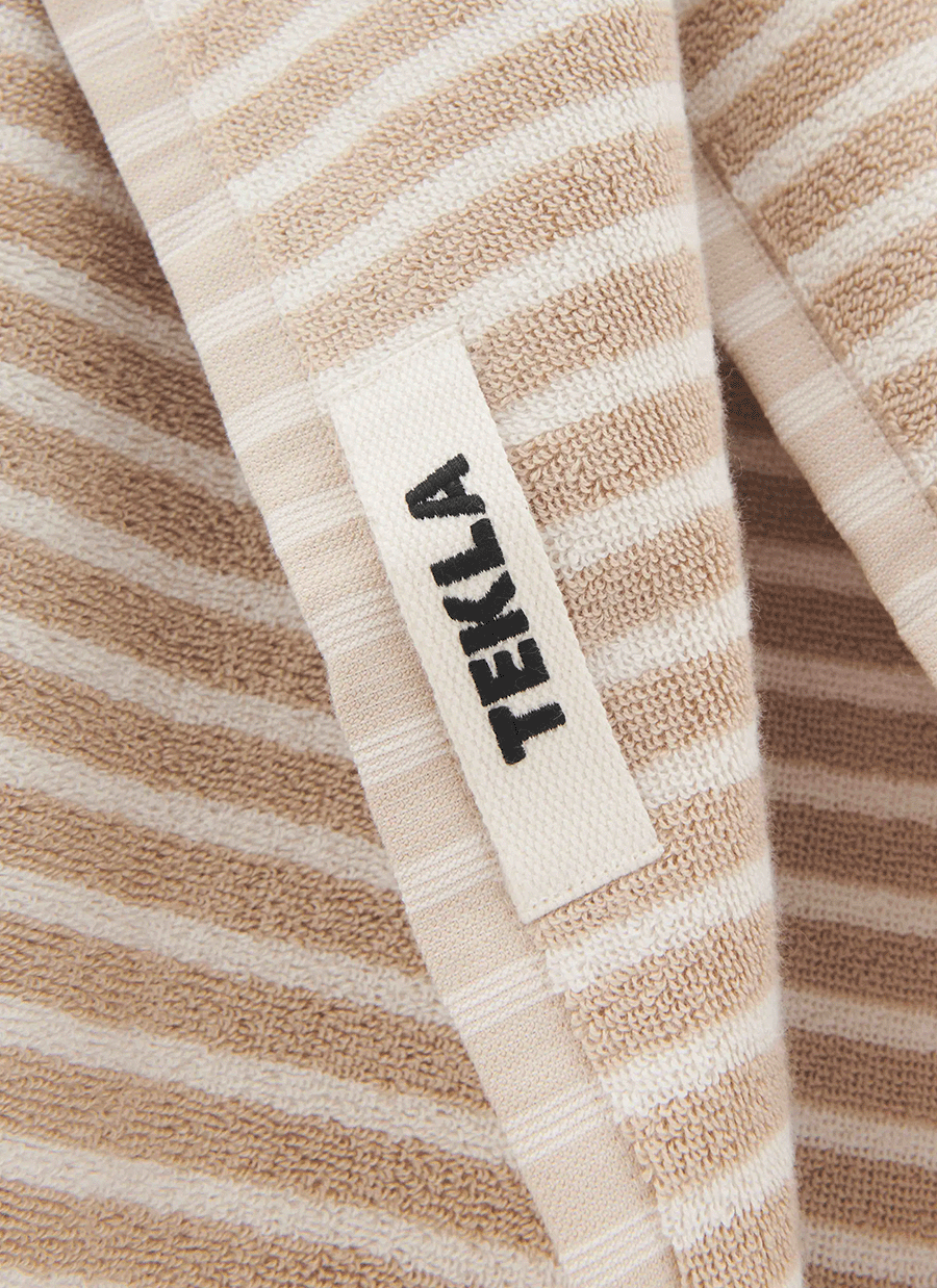 Organic Cotton Towels - Ivory/Sienna Stripes
