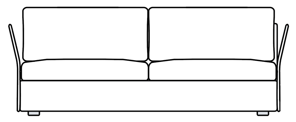 2 Seater Long / Colourwash by Zepel plan