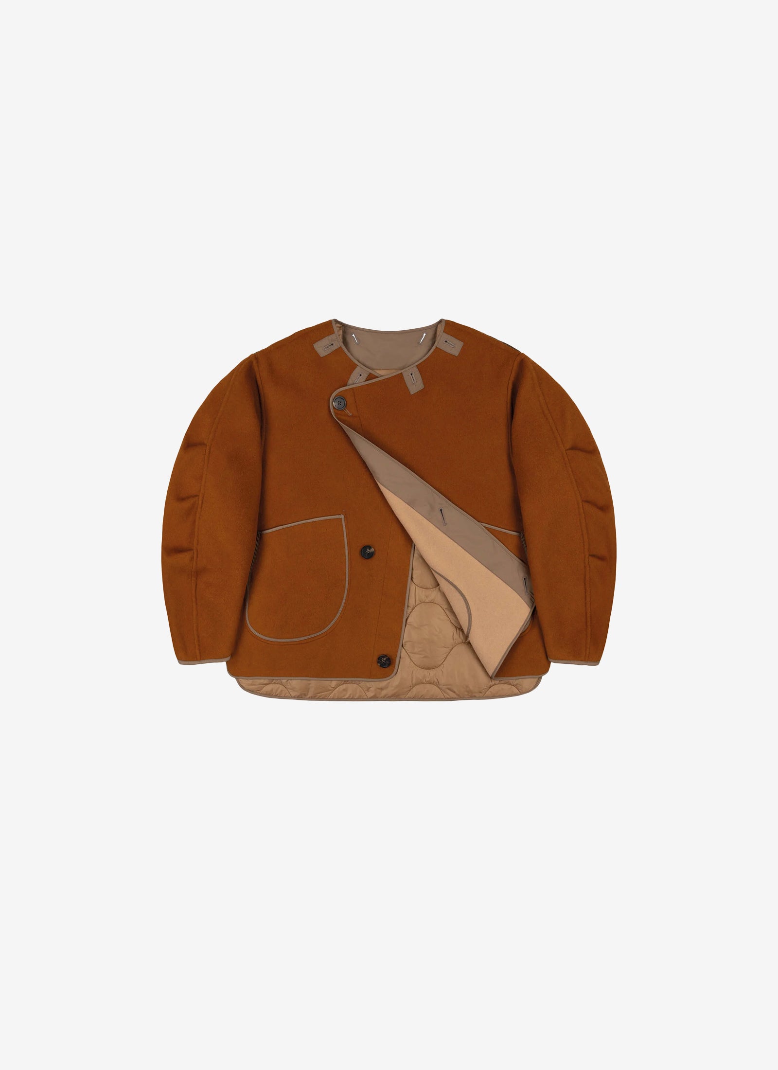 Wool Peacoat - Camel / Sienna