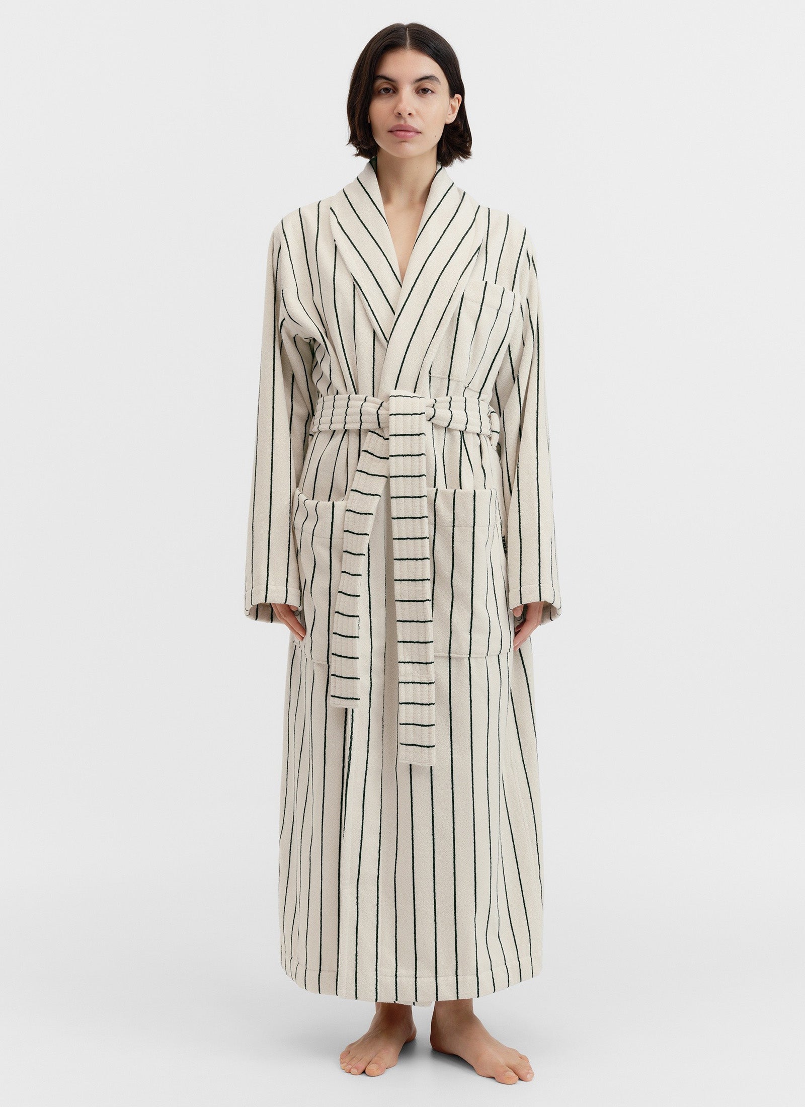 Classic Bathrobe - Racing Green Stripes