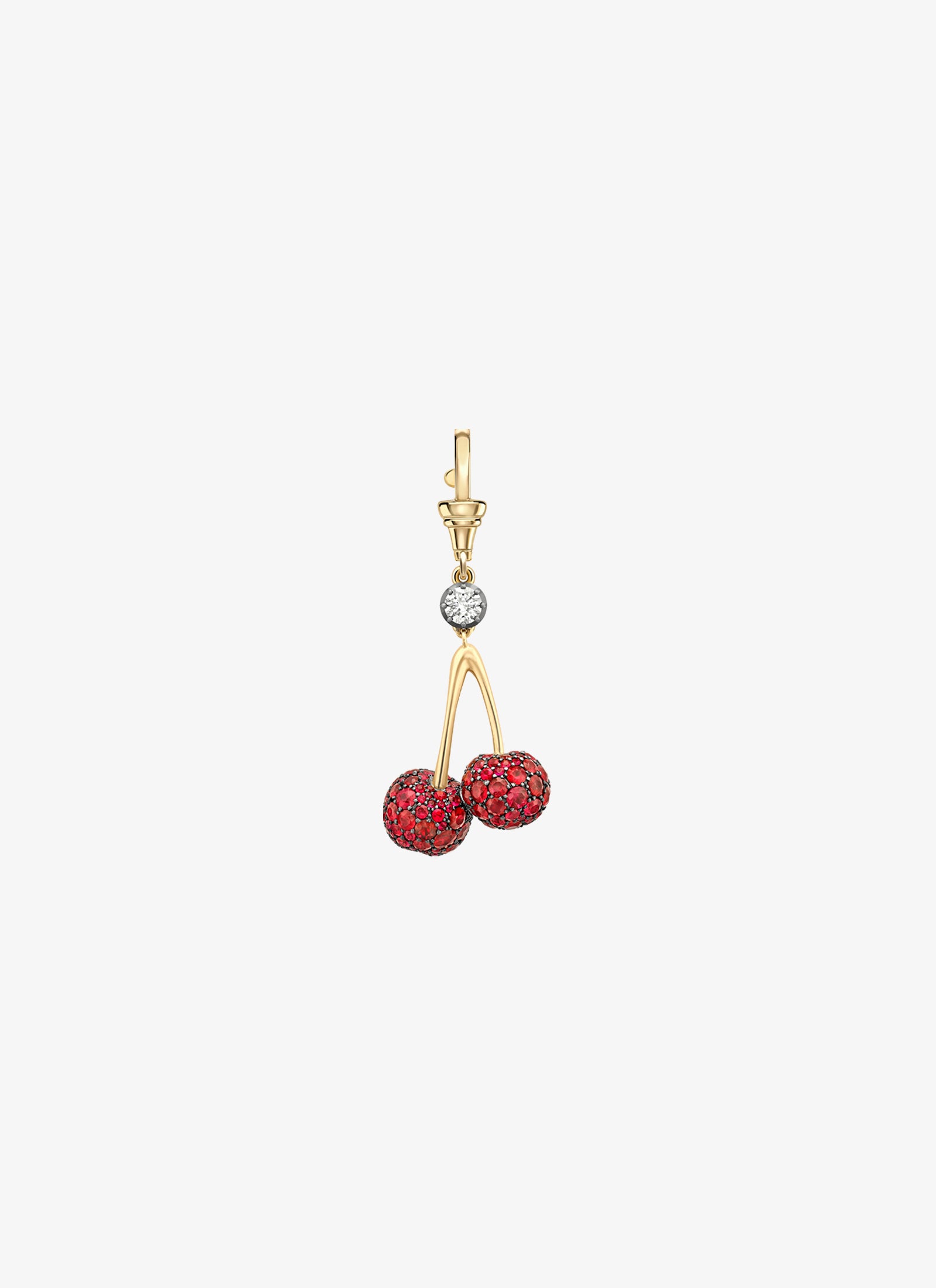 Pendant - Ruby Cherries & Diamond