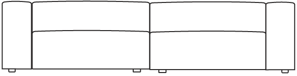 2 Seater Long Sofa with Wide Arms / Colourwash by Zepel plan