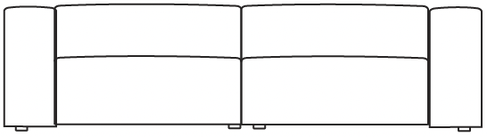 2 Seater Standard Sofa with Wide Arms / Colourwash by Zepel plan