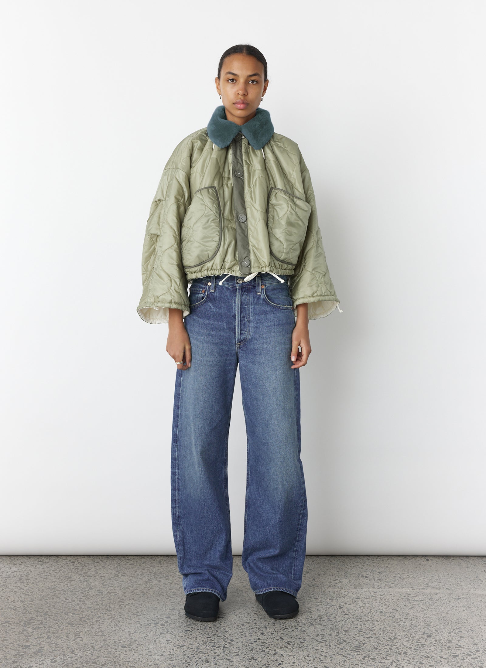 Shearling Collar - Slate