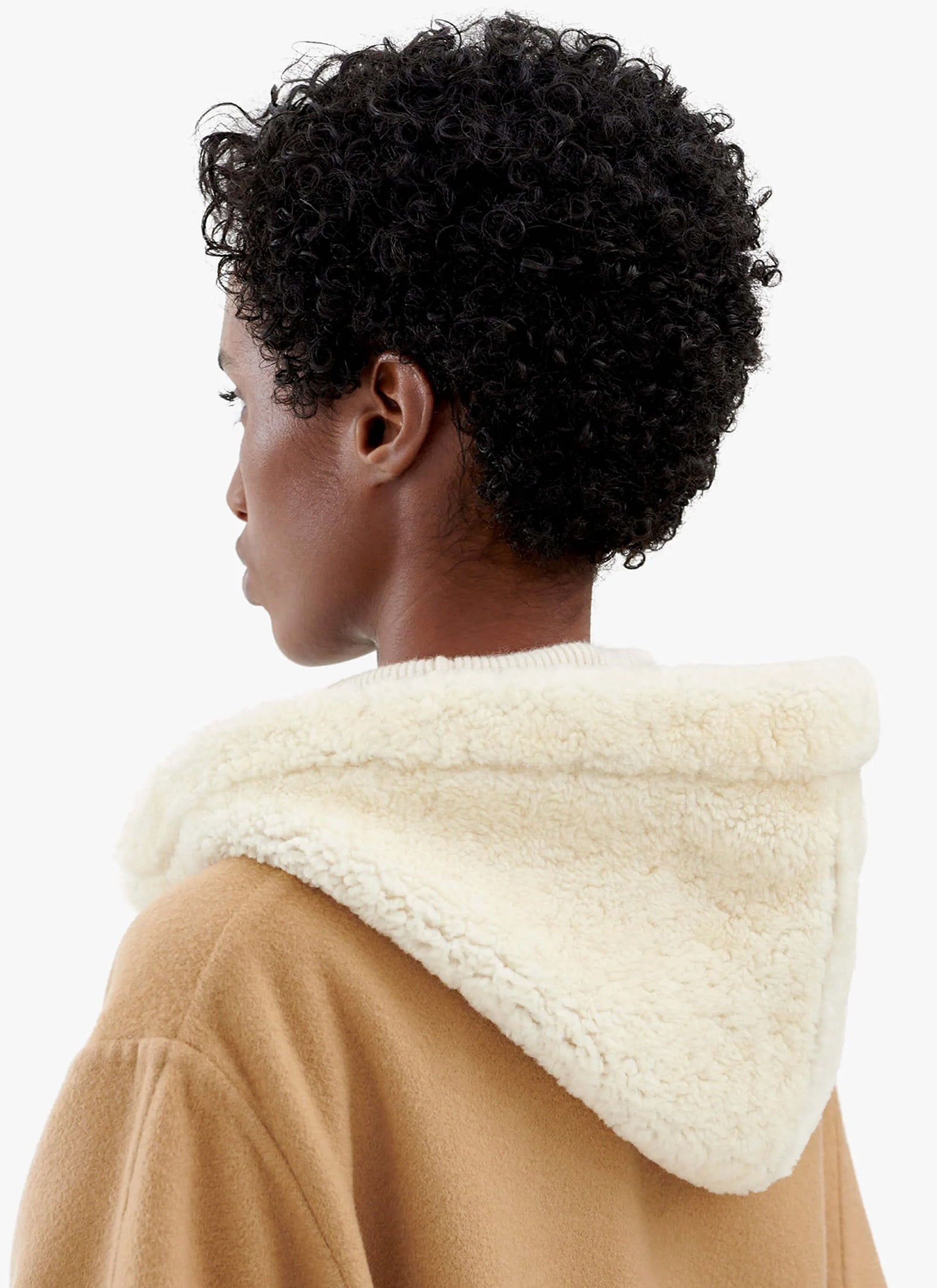 Shearling Close Fit Hood - Tan / Natural