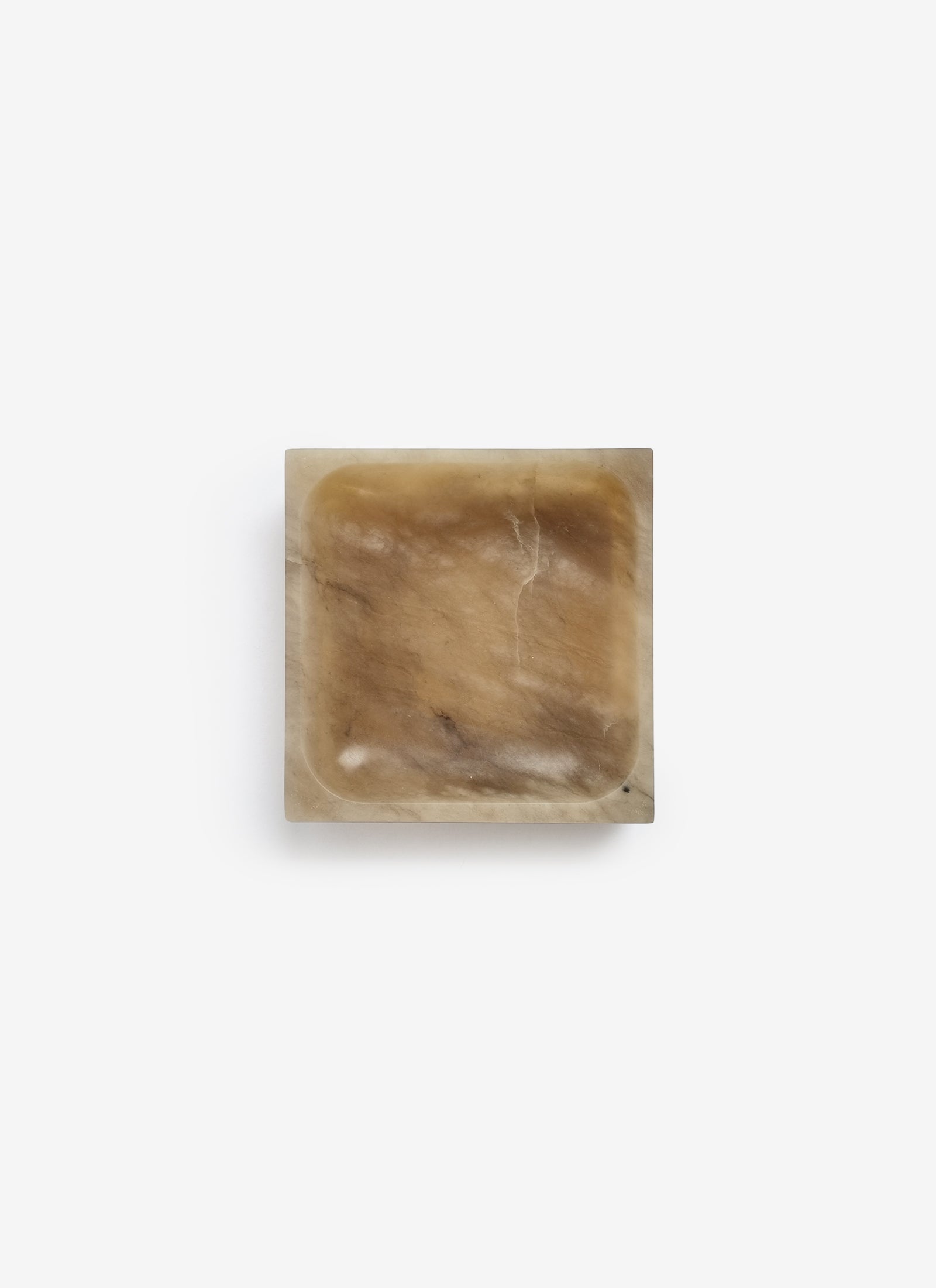 Small Square Tray - Tabac Alabaster