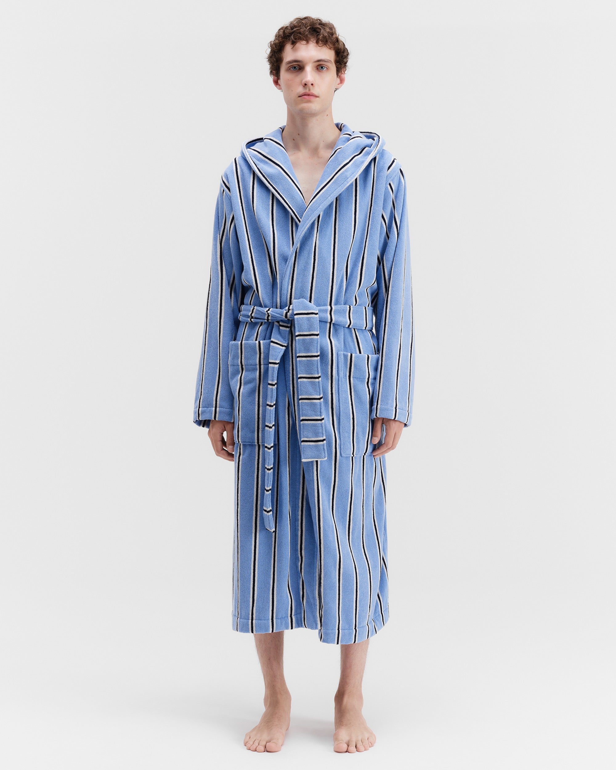 Hooded Bathrobe - Bassett Stripes