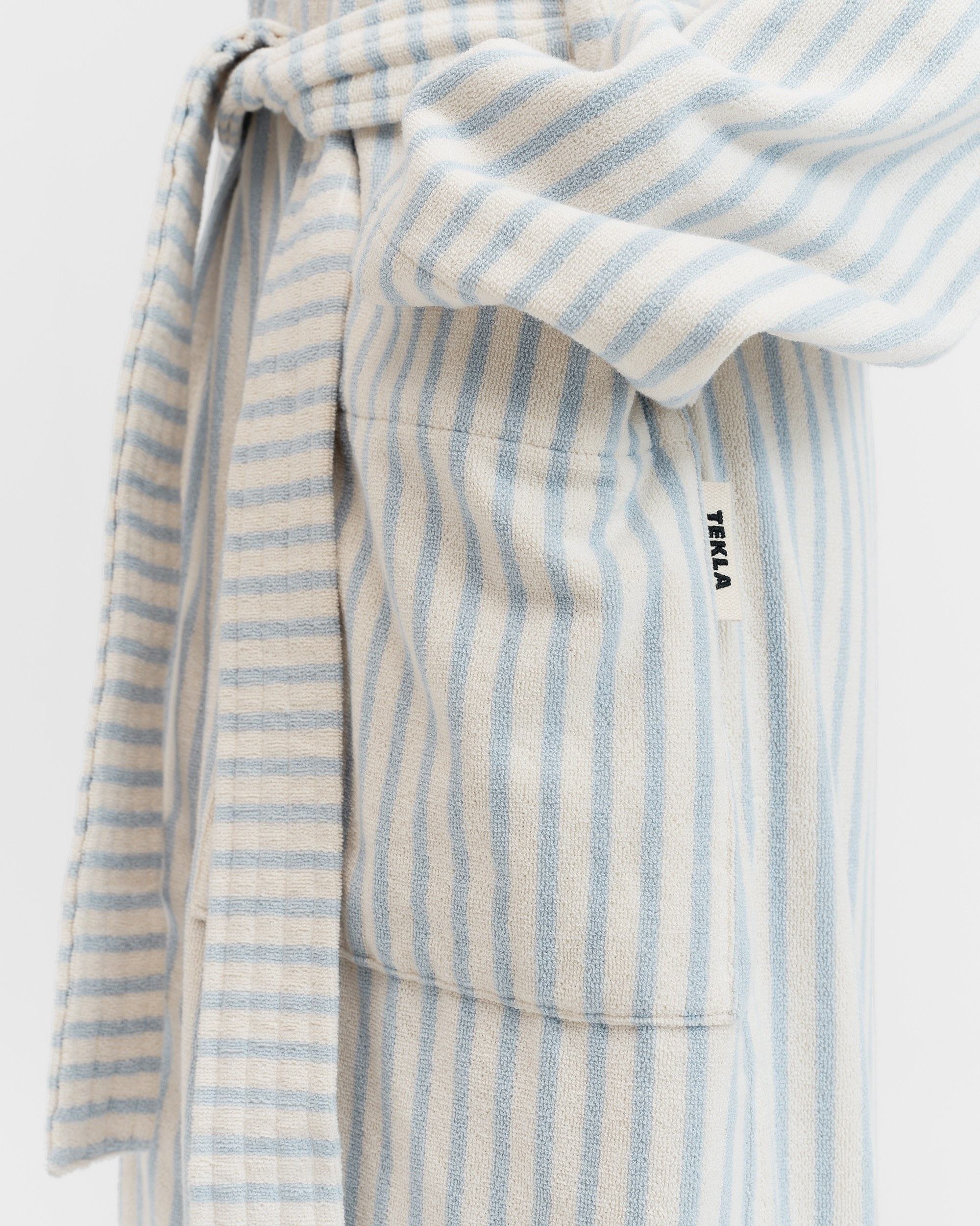 Classic Bathrobe - Soft Blue Stripe