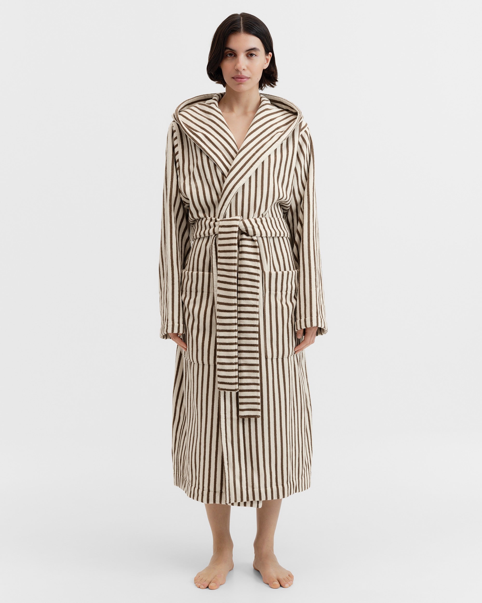 Hooded Bathrobe - Kodiak Stripe