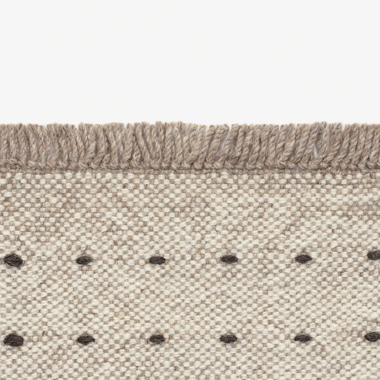 Ready To Ship - Yield Dot Naturally Coloured Fringes Rug