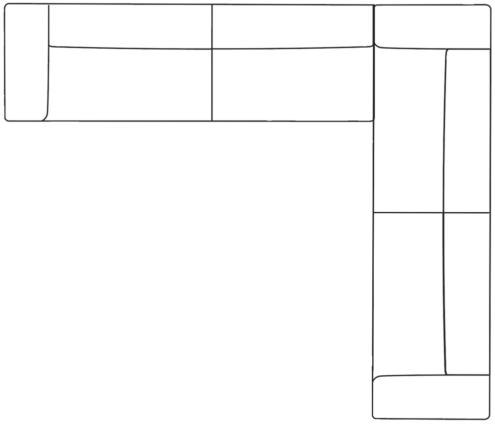 2.5 Seater Corner / Right / Colourwash by Zepel plan