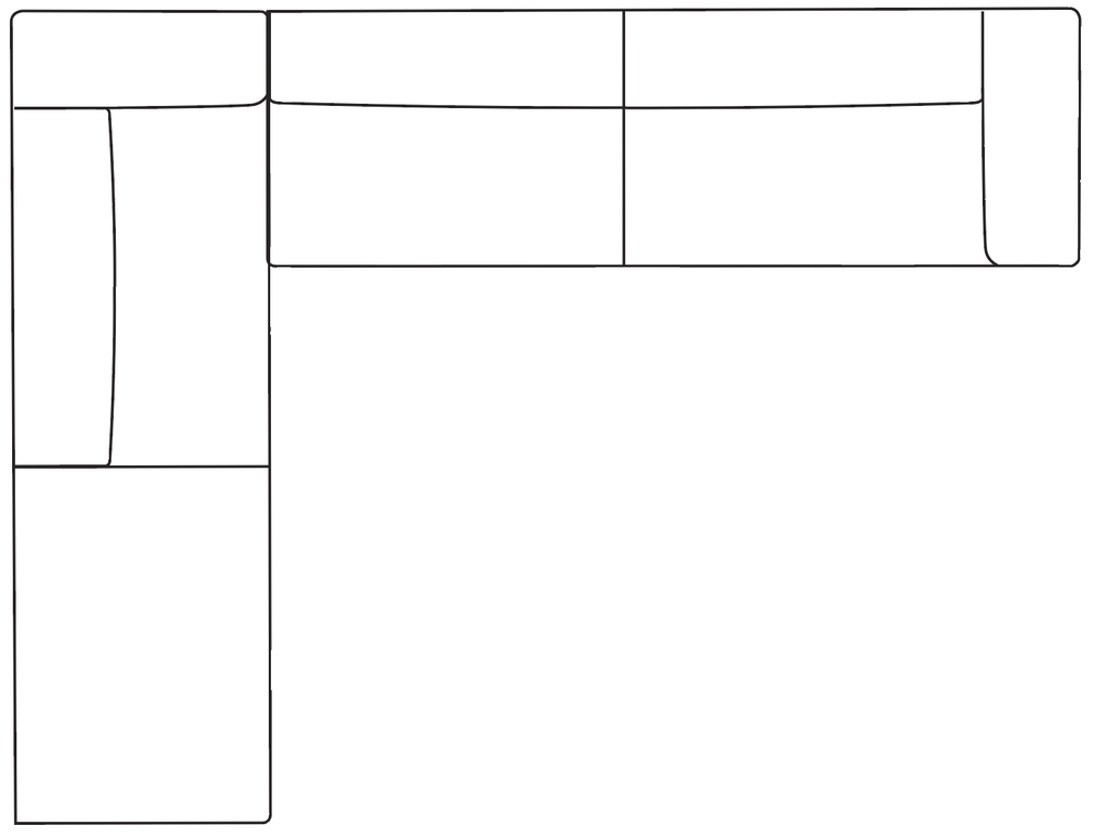 2.5 Seater w Chaise / Left / Colourwash by Zepel plan