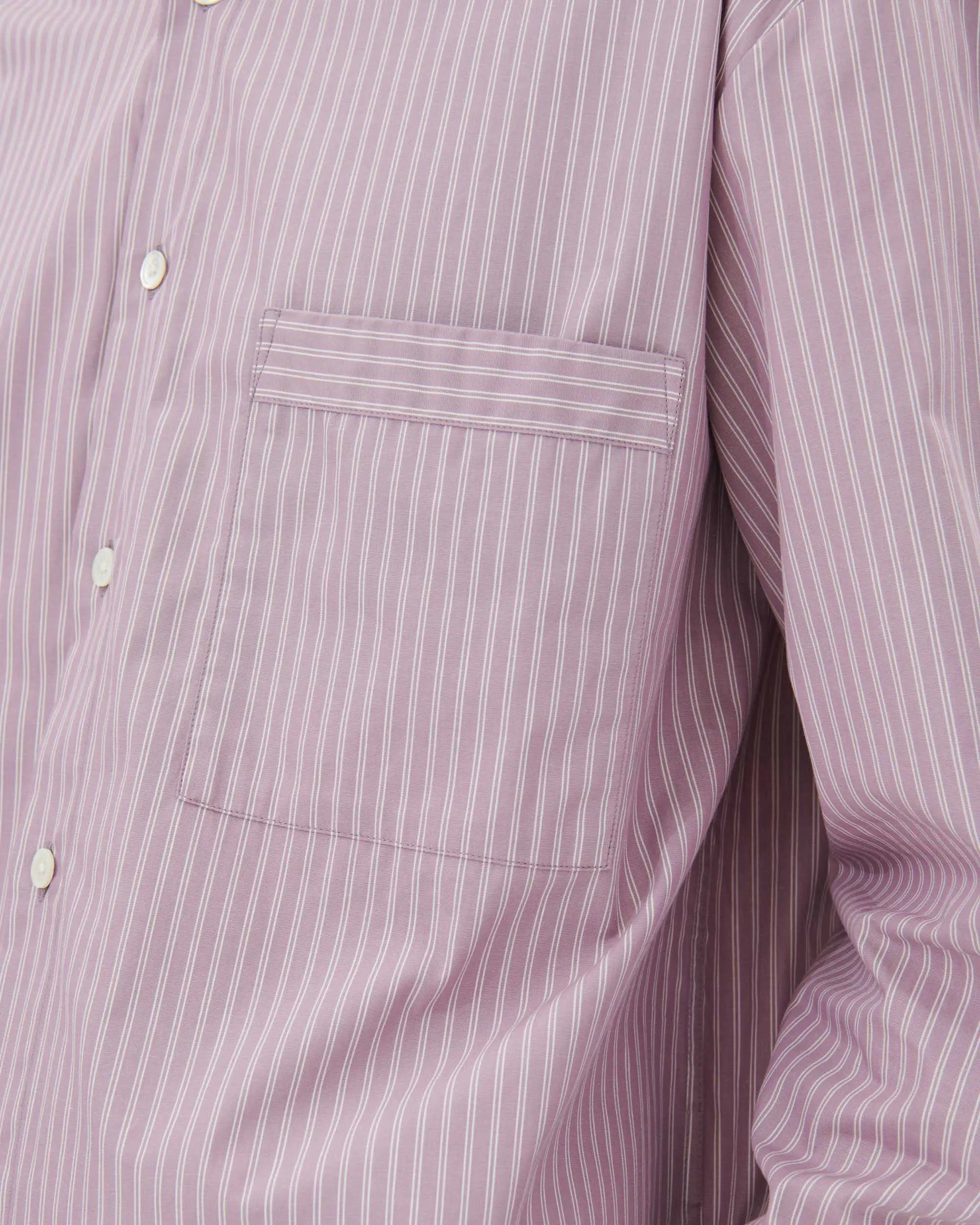 Tekla x Birkenstock Cotton Shirt - Mauve Stripes