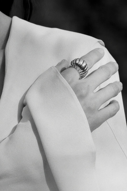 Large Shell Ring in Sterling Silver