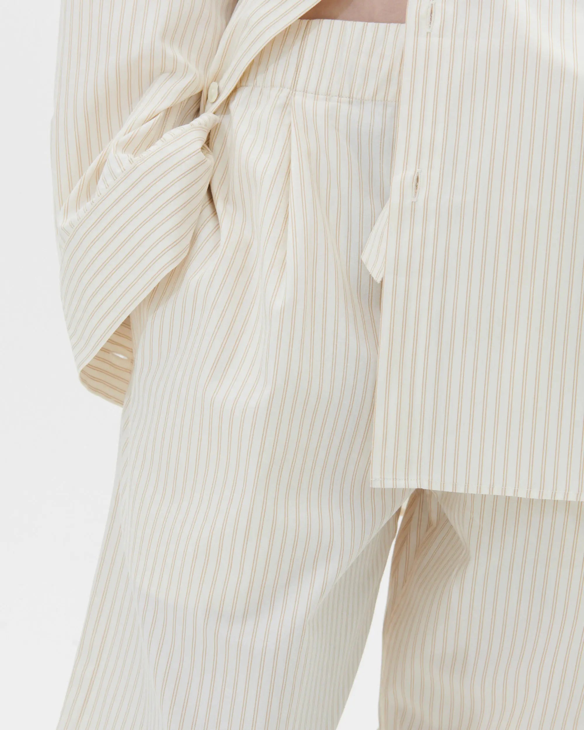 Tekla x Birkenstock Cotton Pants - Wheat Stripes