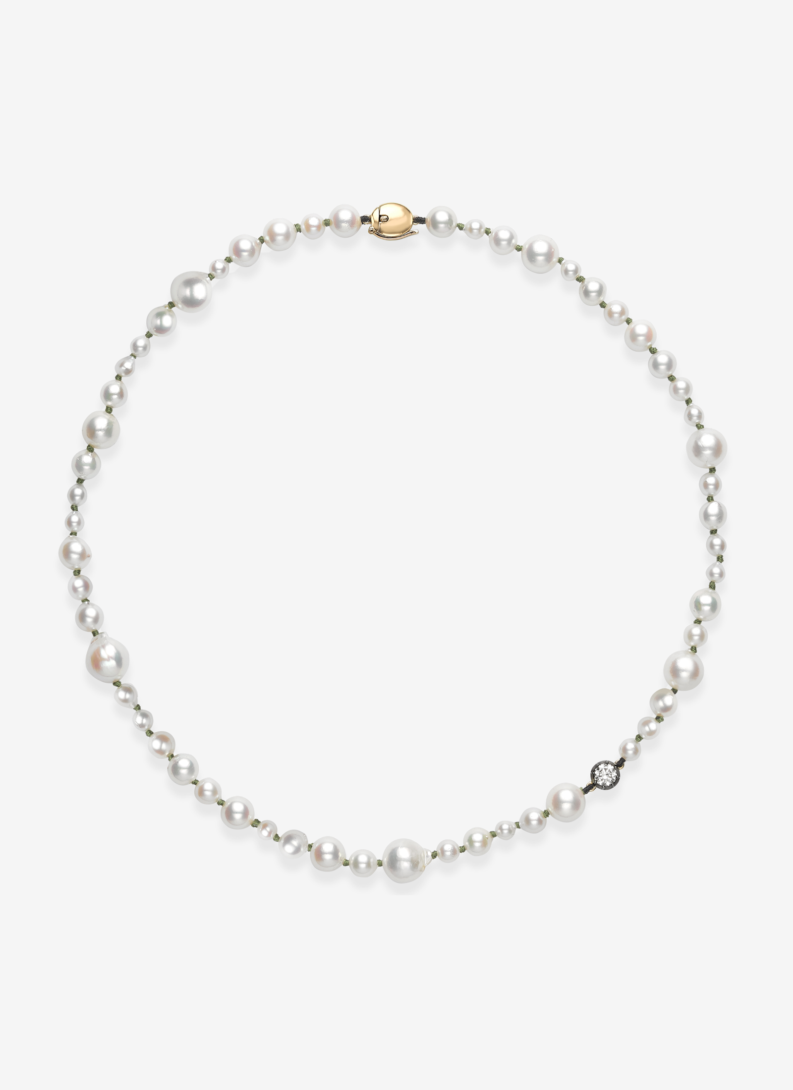 Necklace - Pearl 16" with 0.40ct Diamond (Beaches)