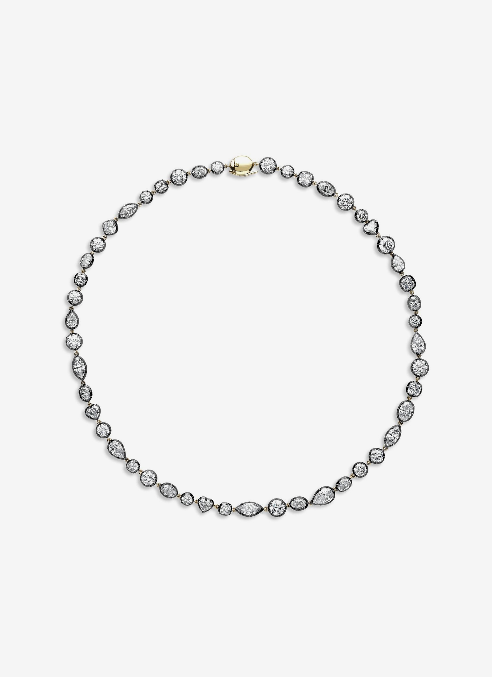 Signature Necklace - Multi-shape Diamond Button Back Necklace