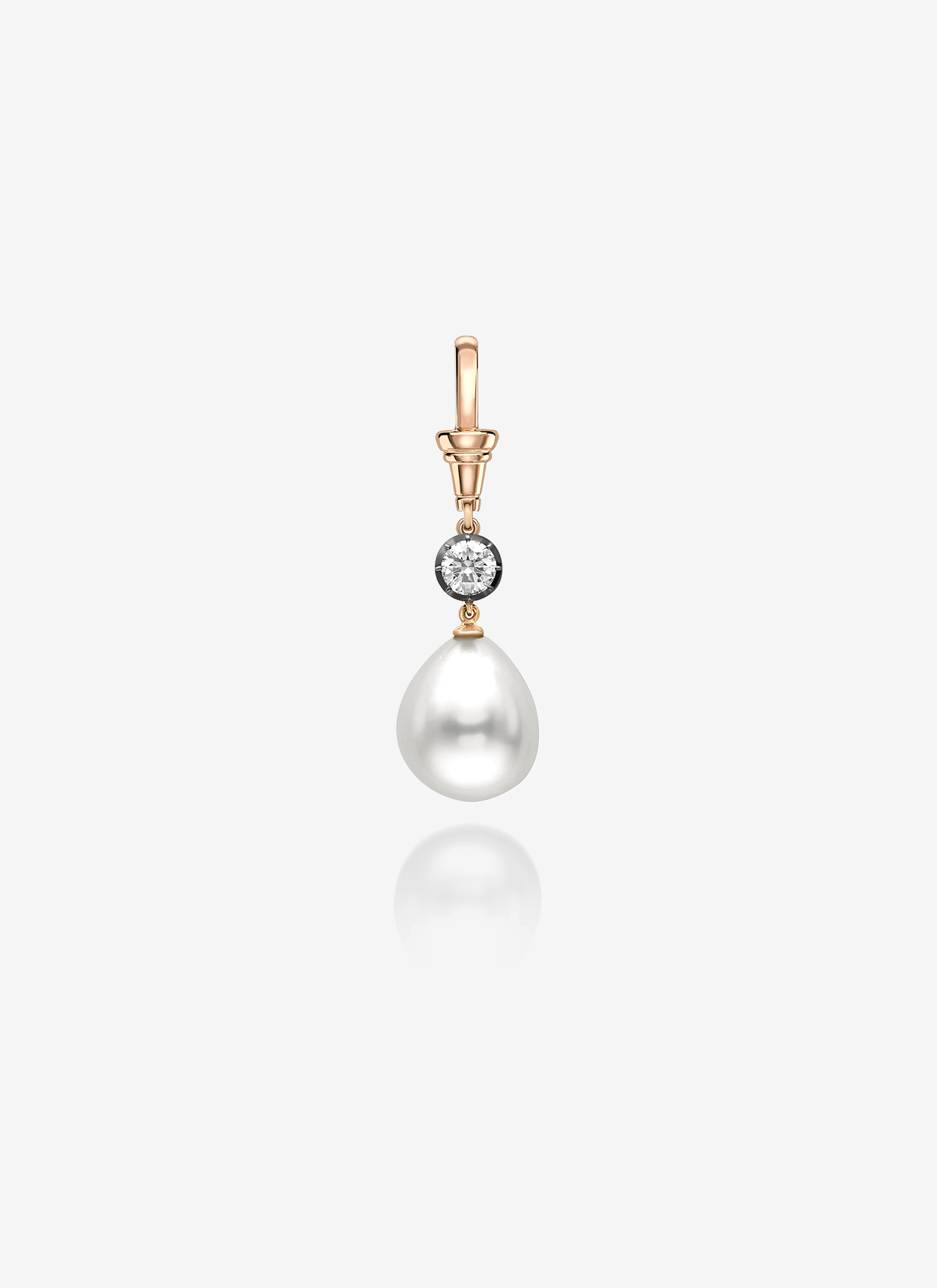 Ball n Chain Pendant  - Pearl and Diamond