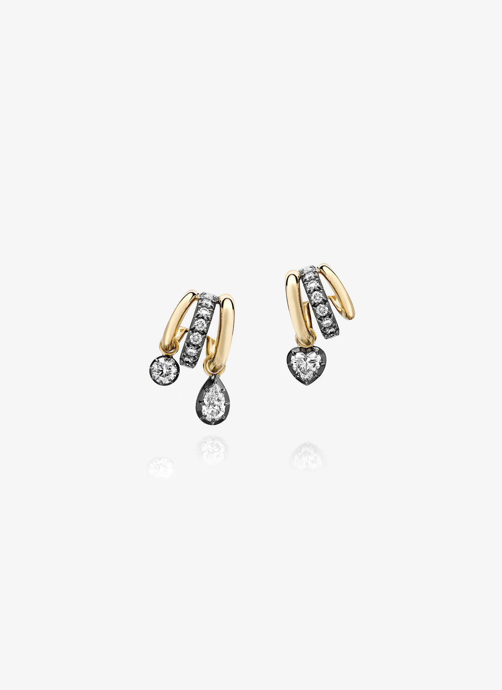 Signature Earrings - Multi-Shape Diamond Tripset Hoops