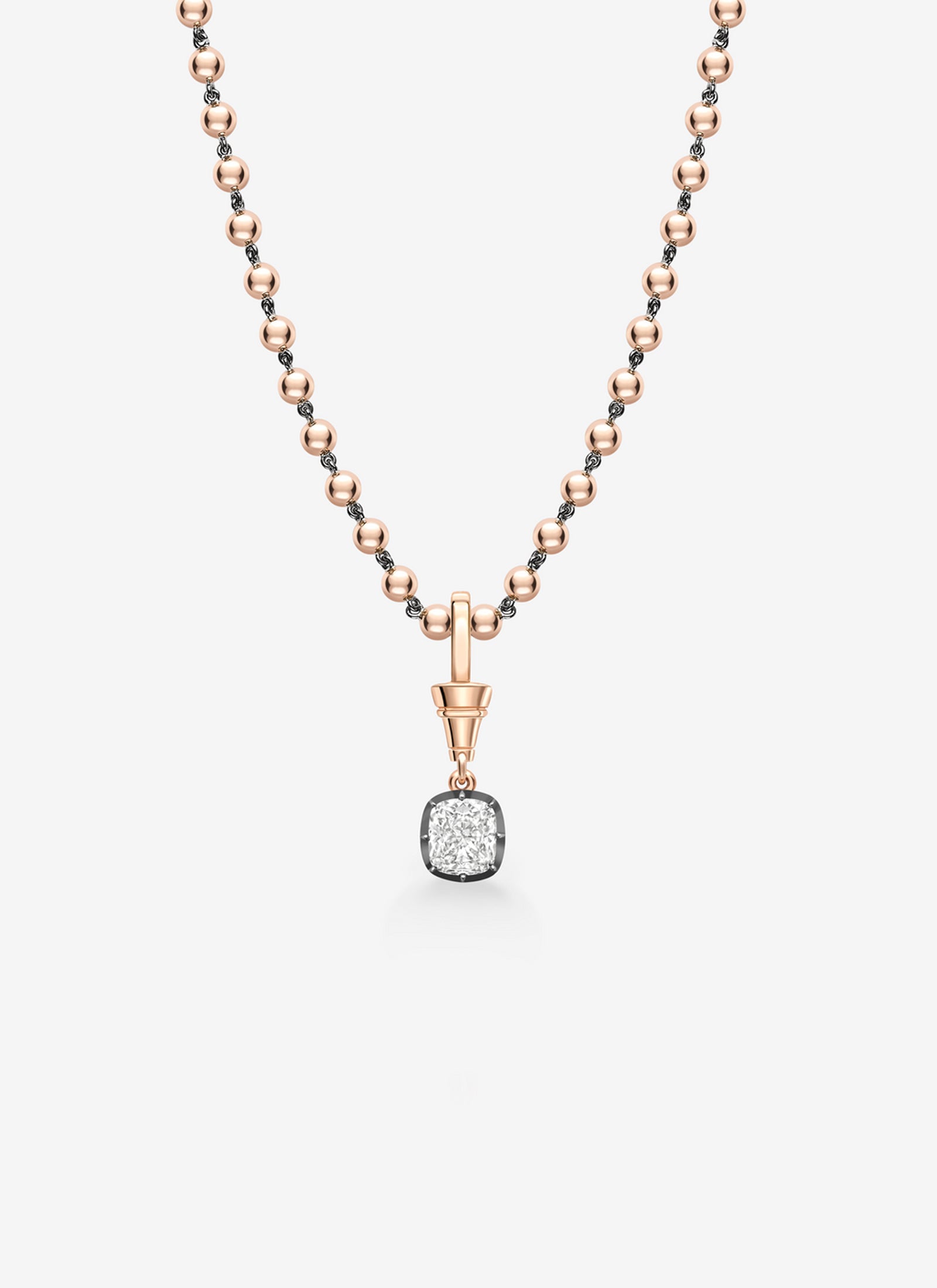 Ball n Chain Pendant - Cushion Cut 1.74ct Diamond RG
