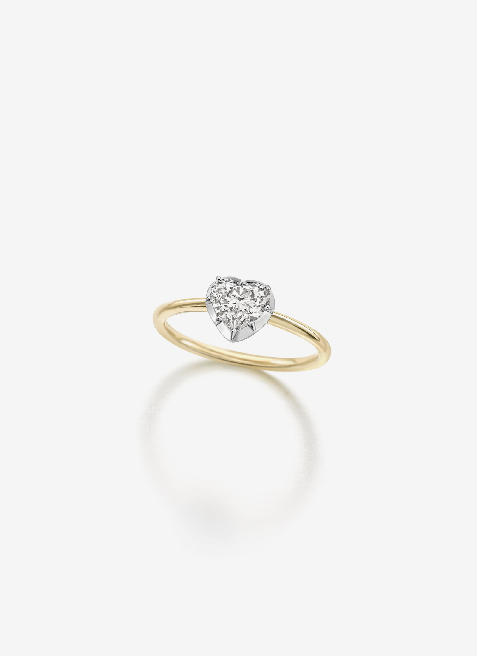 Signature 0.70ct Heart-Shaped Diamond & White Gold Button Back Ring