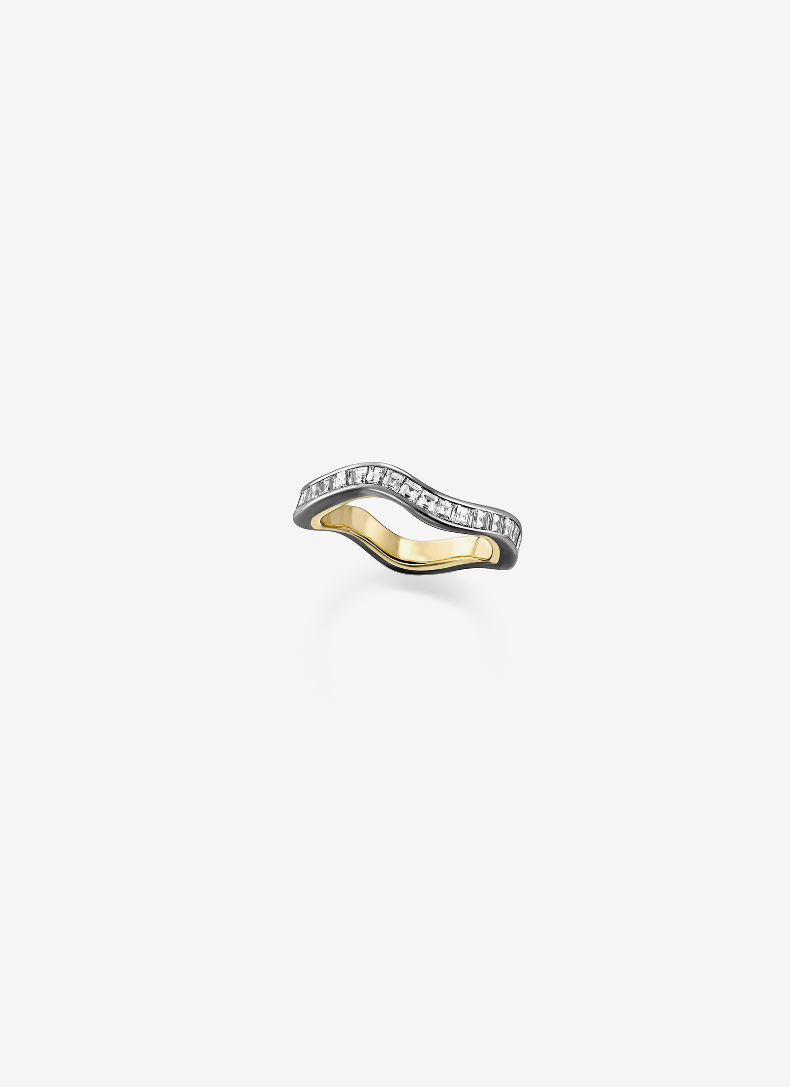 Carmela Carré-Cut Diamond & Blackened Gold Spaghetti Hoop Band