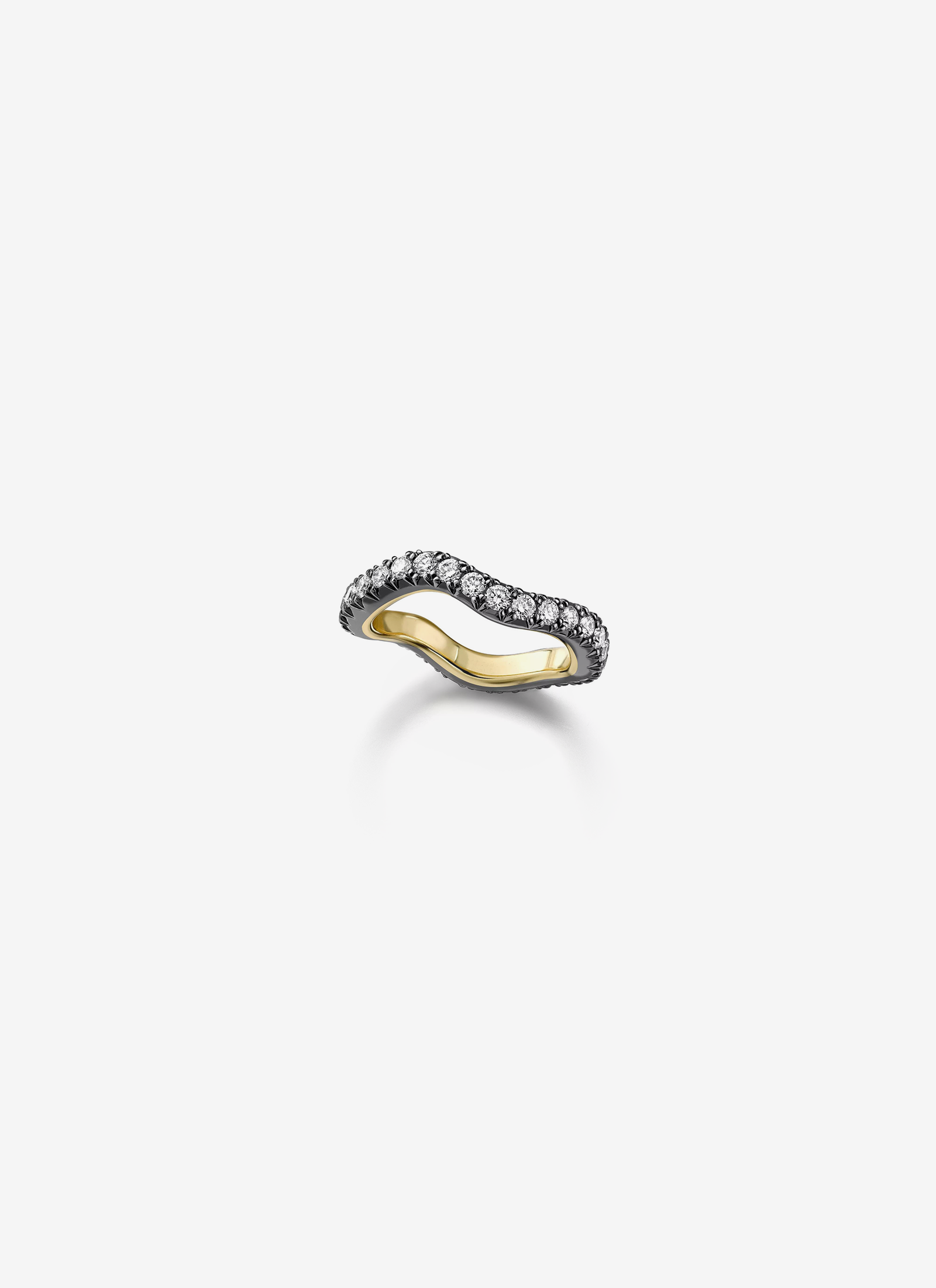 Carmela Diamond & Blackened Gold Spaghetti Hoop Band