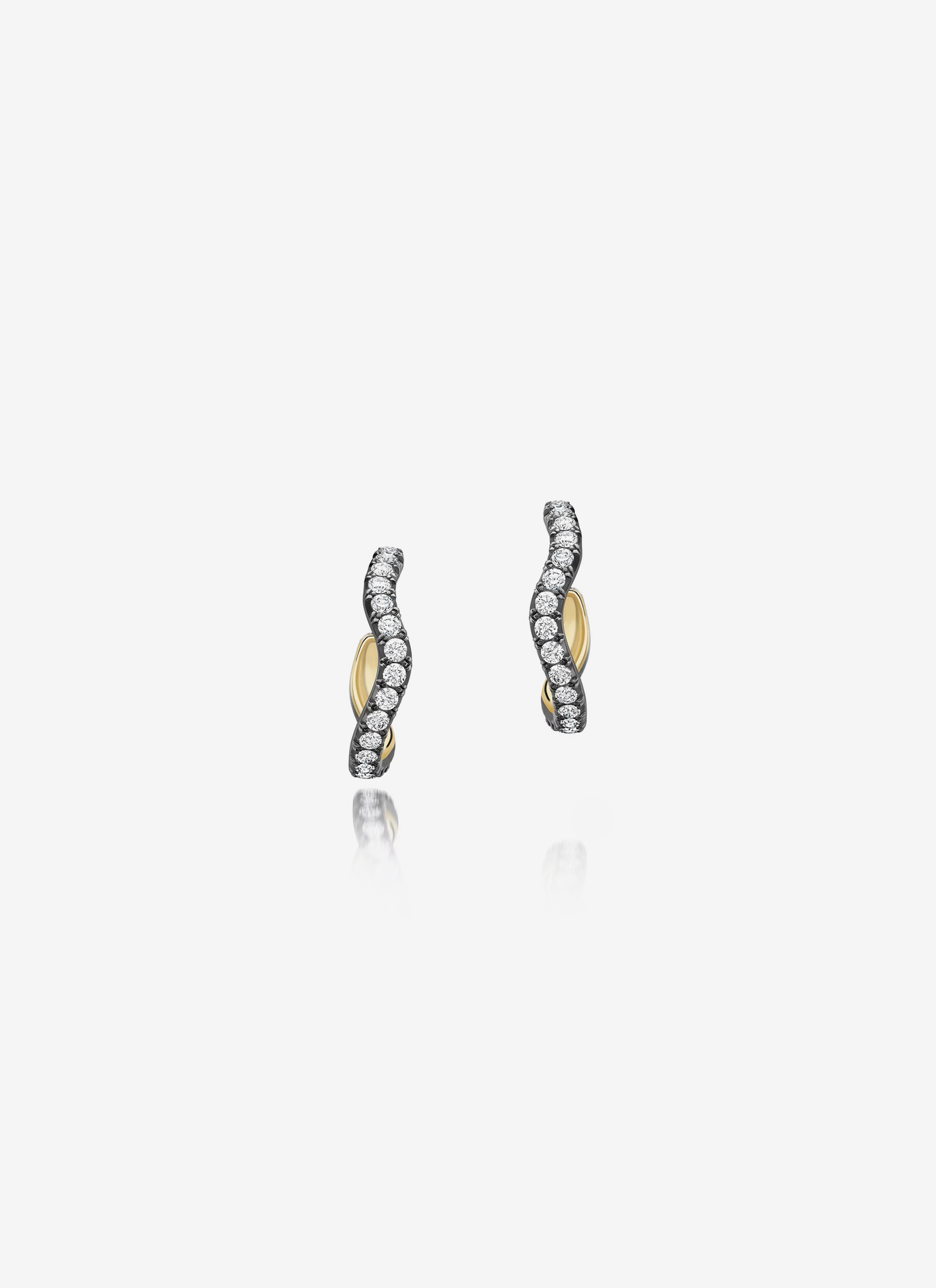 Earrings - Diamond Spaghetti Hoops BWG (Carmela)