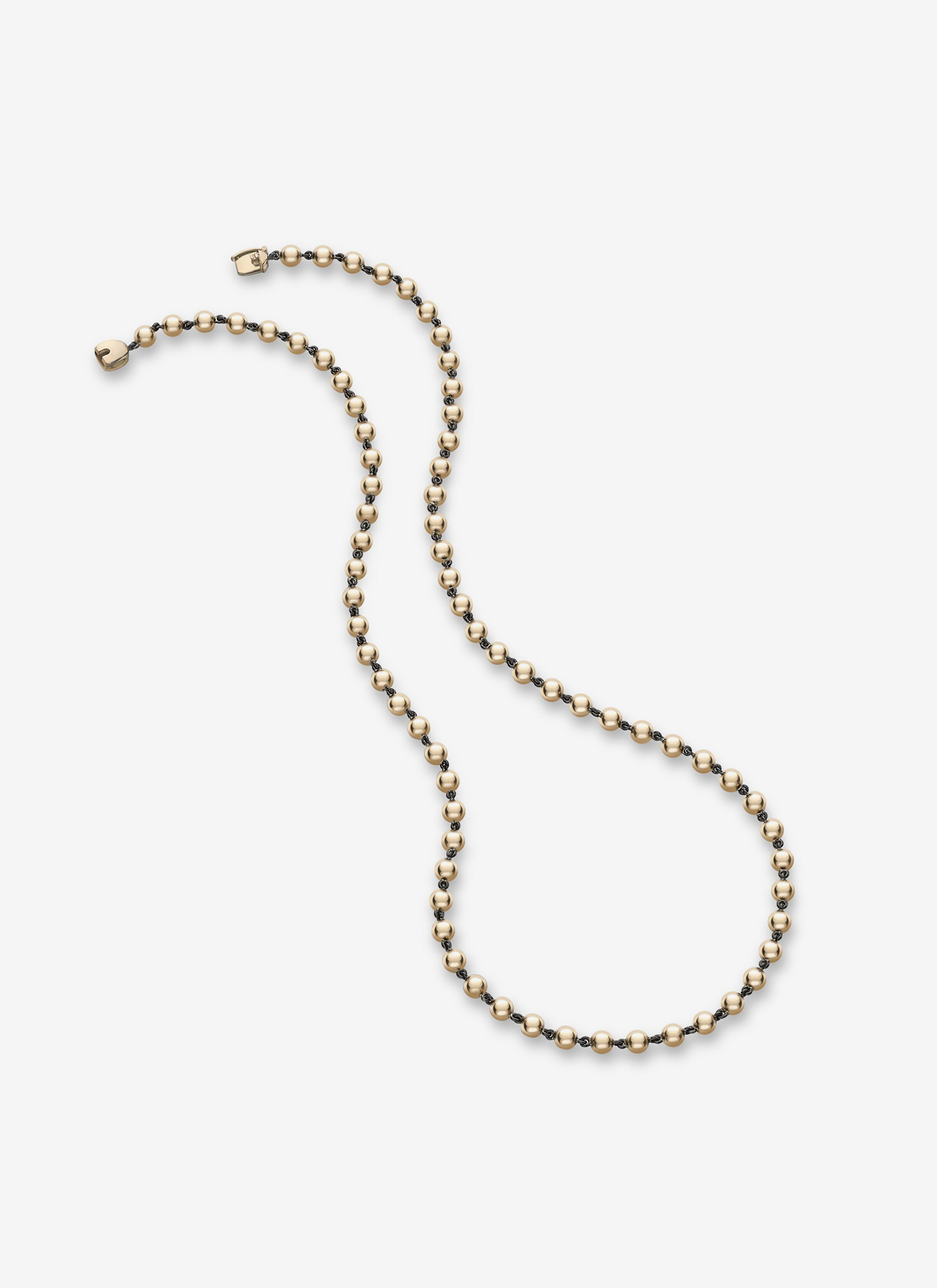 Ball n Chain 21" Yellow Gold Necklace