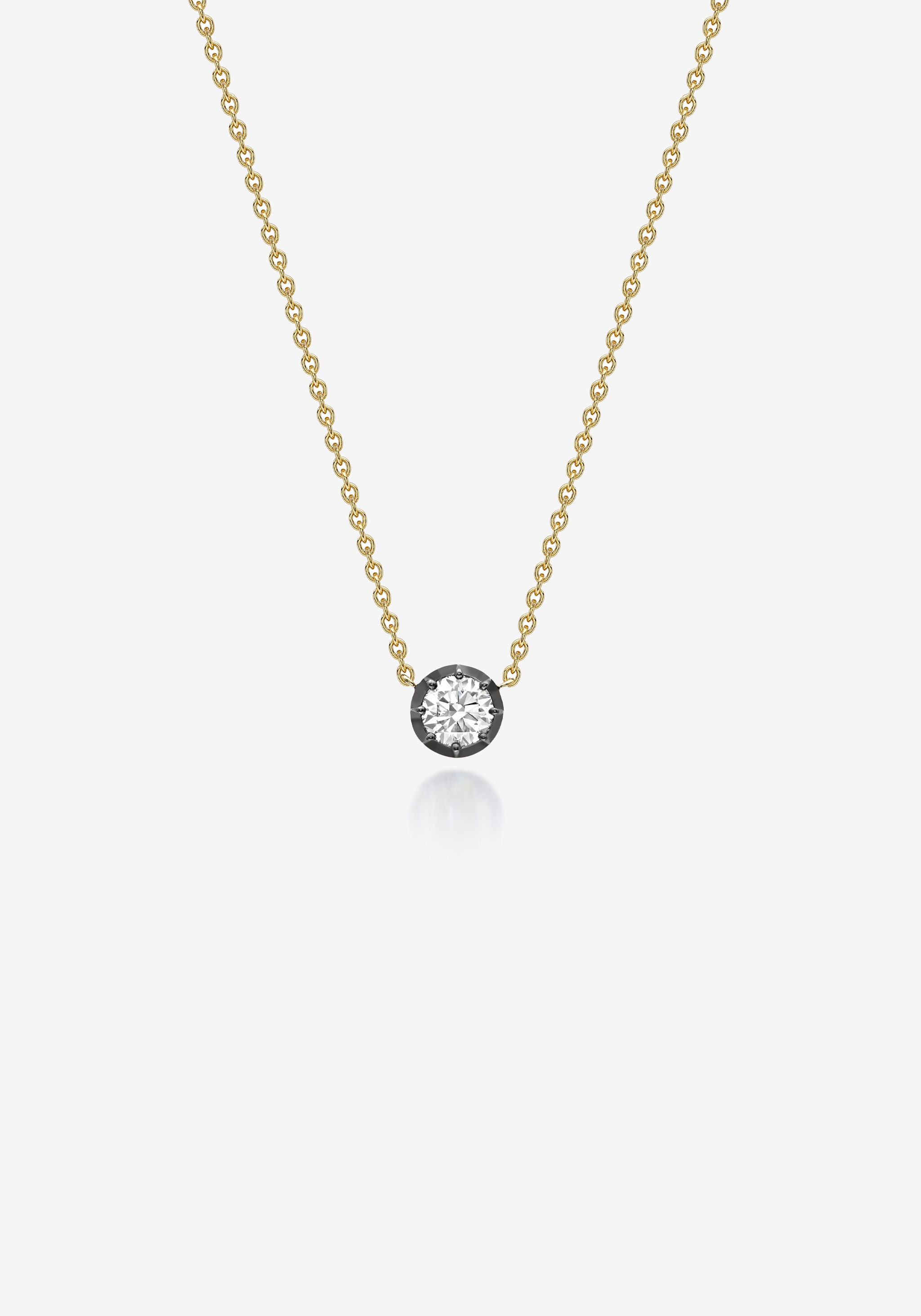 Necklace - 0.50ct Diamond Round Pendant BWG