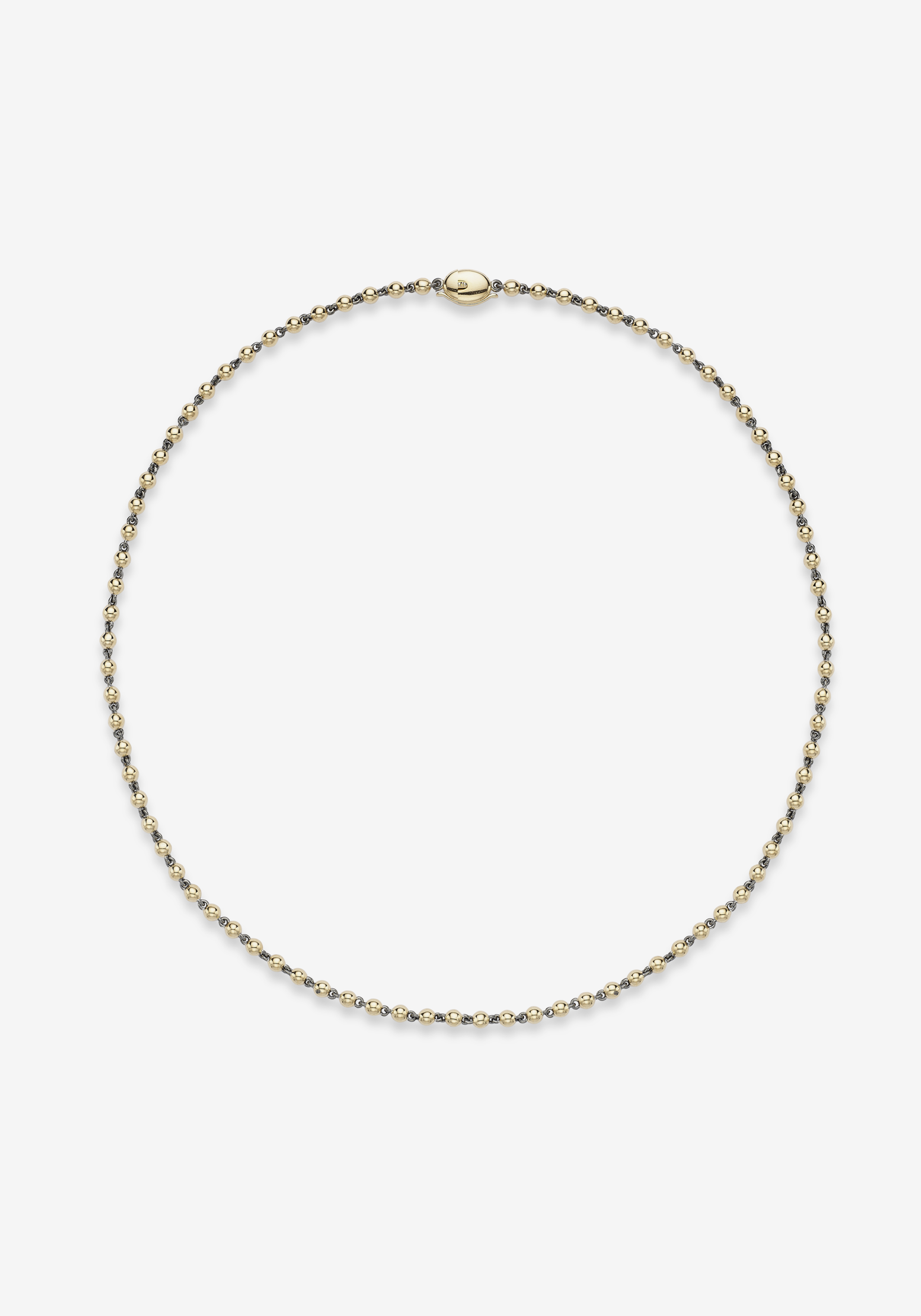 Micro Ball n Chain 16" Yellow Gold Necklace