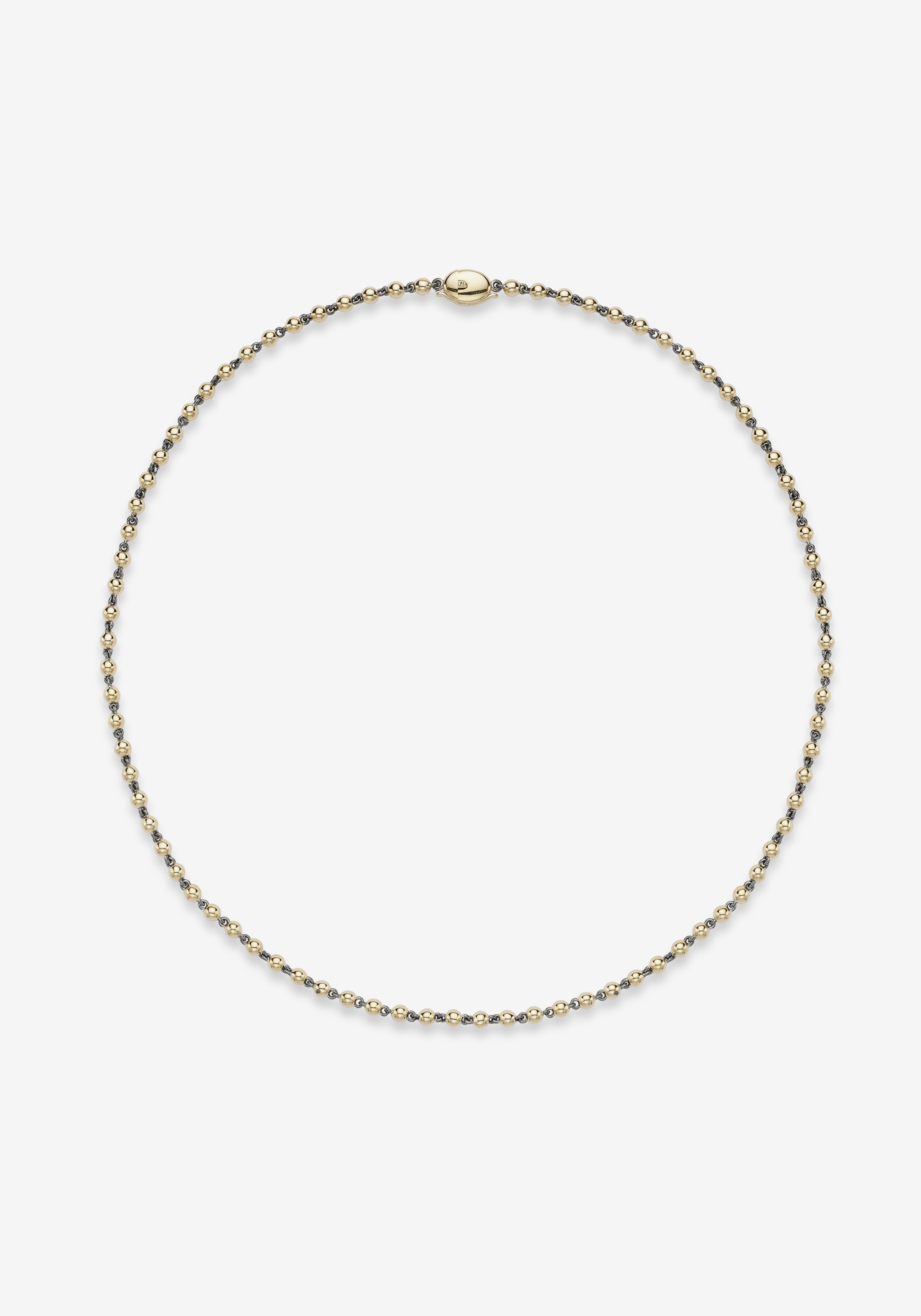 Micro Ball n Chain - 16" Yellow Gold Necklace