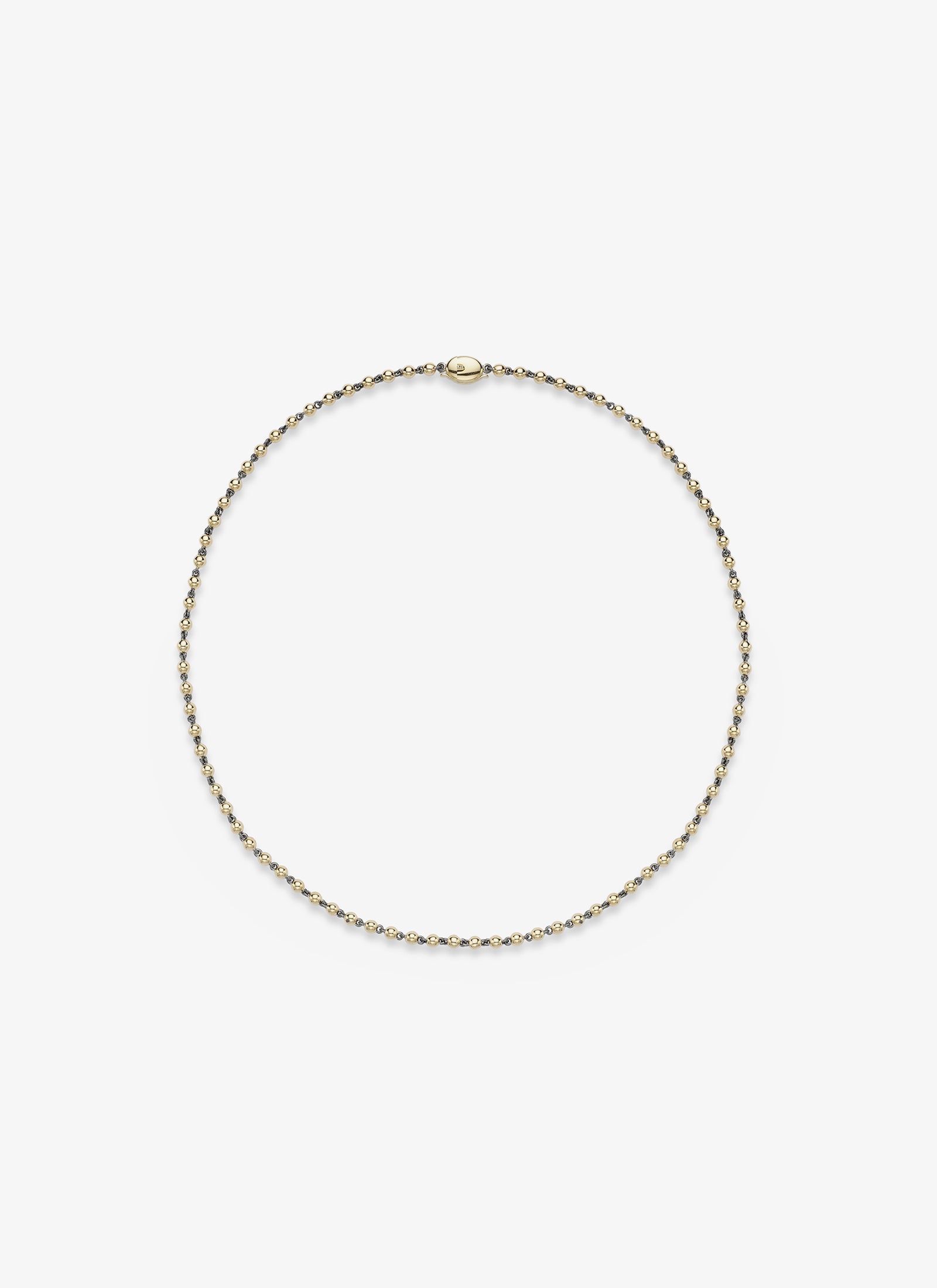 Micro Ball n Chain - 16" Yellow Gold Necklace