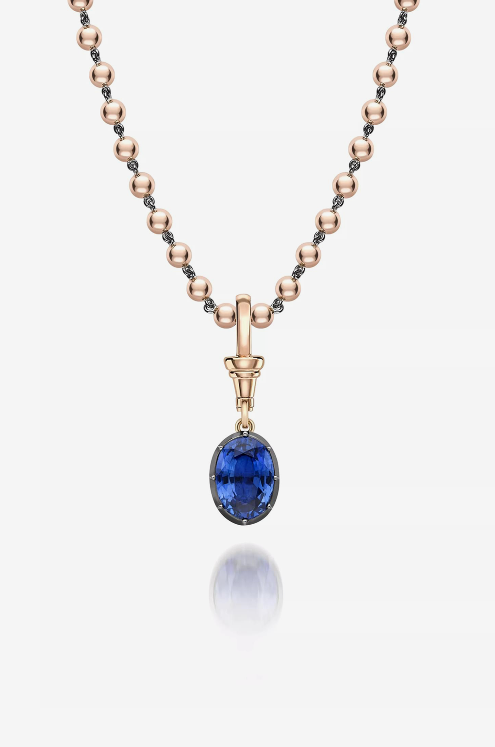 Ball n Chain 4.53ct Oval Sapphire Pendant